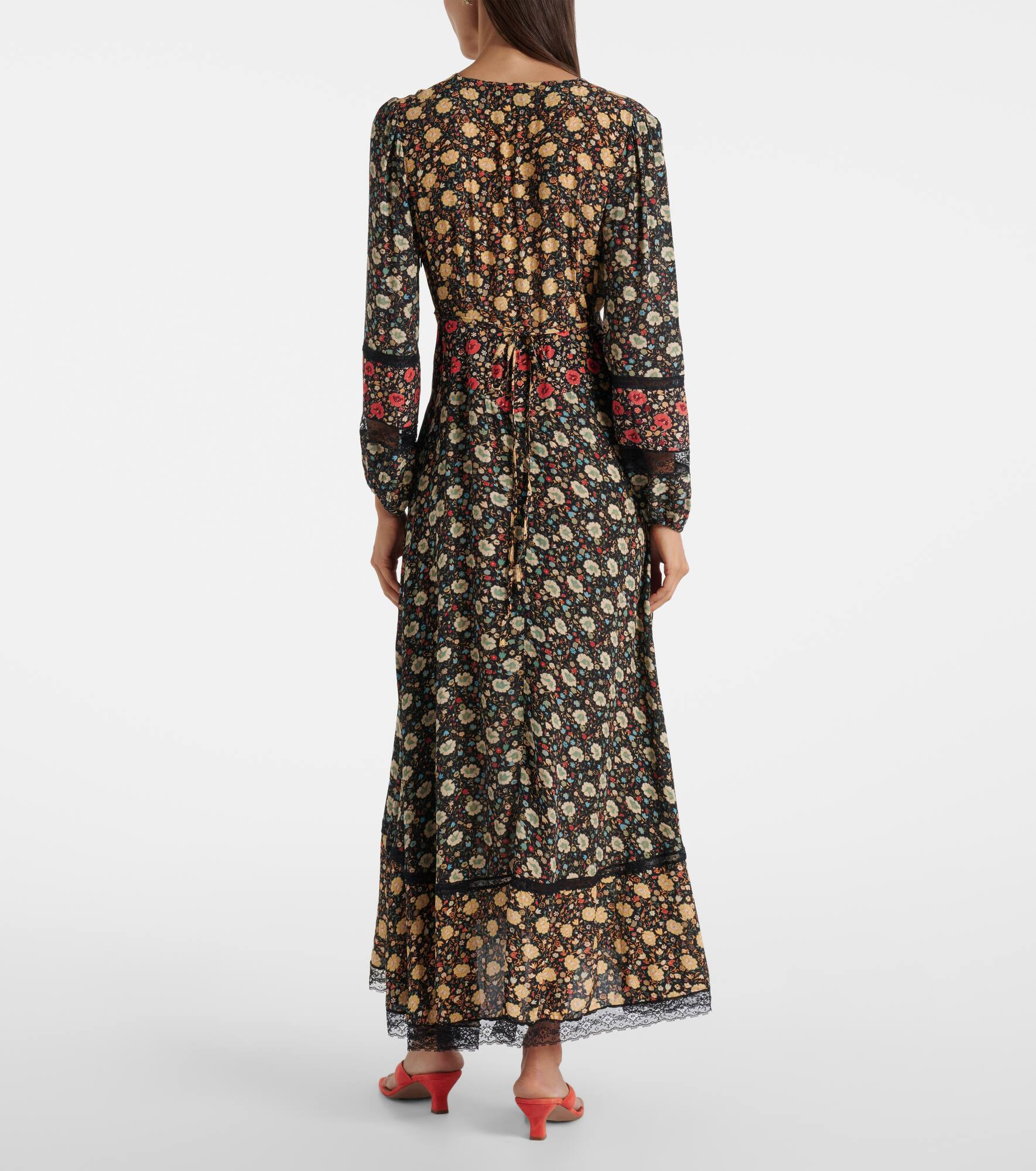 Raven printed crêpe de chine midi dress - 3