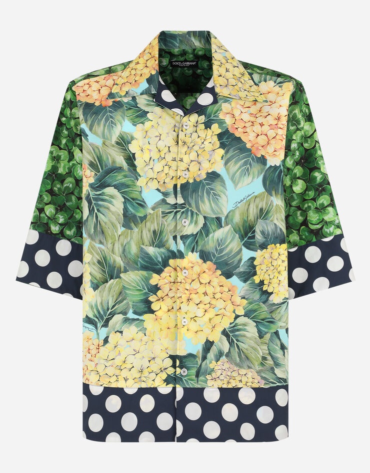 Cotton Hawaiian shirt with Flower print - 3