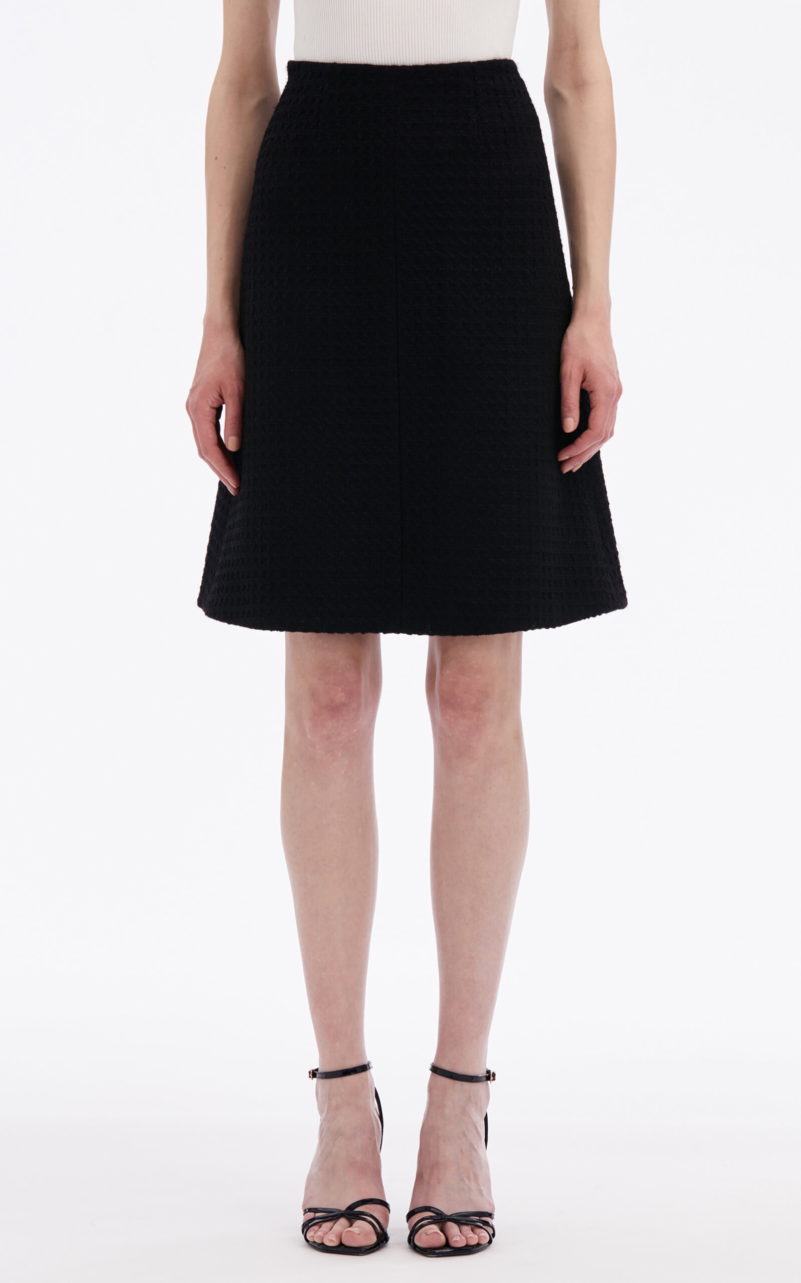 A-Line Wool-Tweed Mini Skirt black - 4