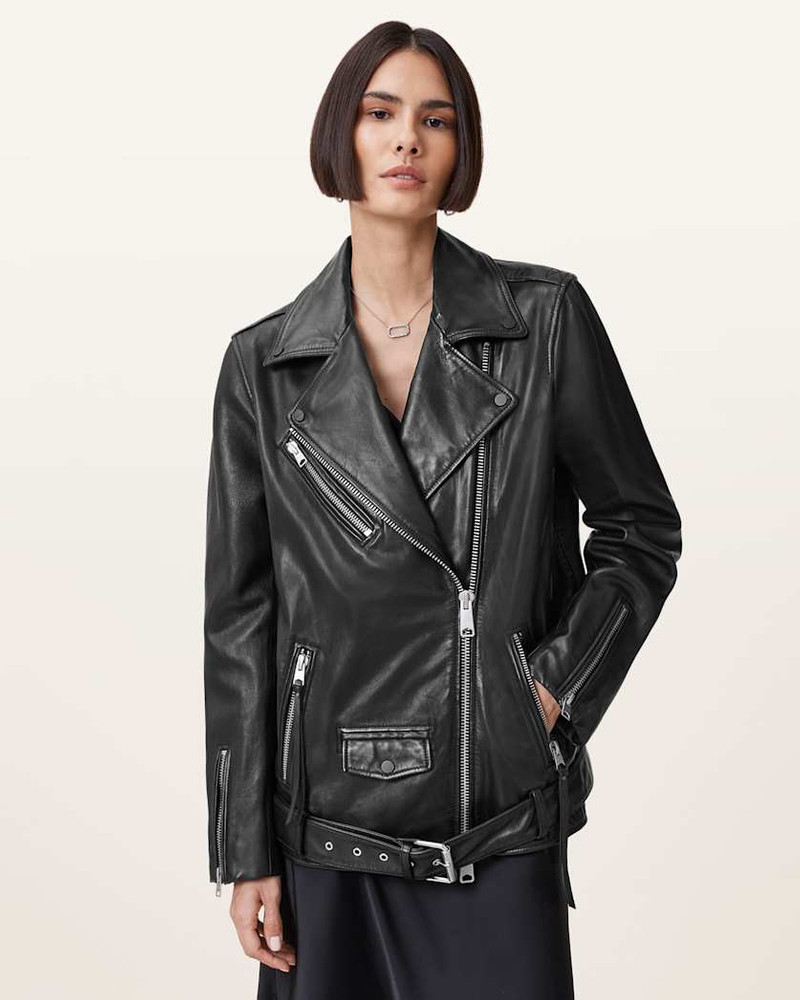 BILLIE RELAXED FIT LEATHER BIKER JACKET 6