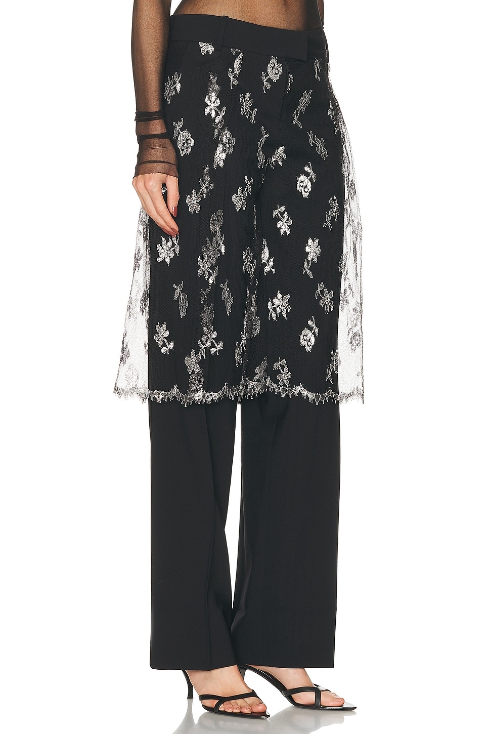 Lace Sarong Wool Trouser - 2