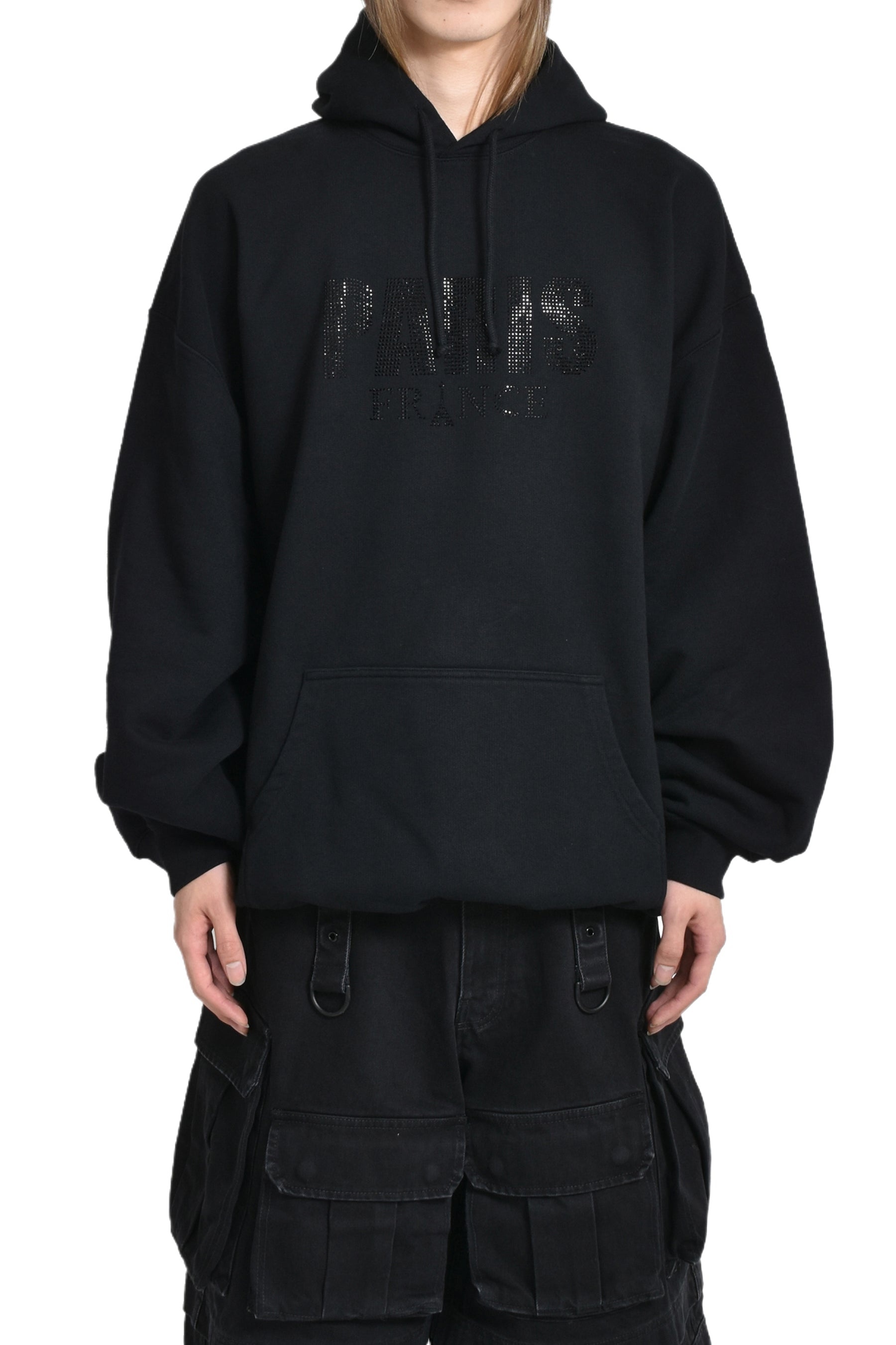 CRYSTAL PARIS HOODIE / BLK - 1