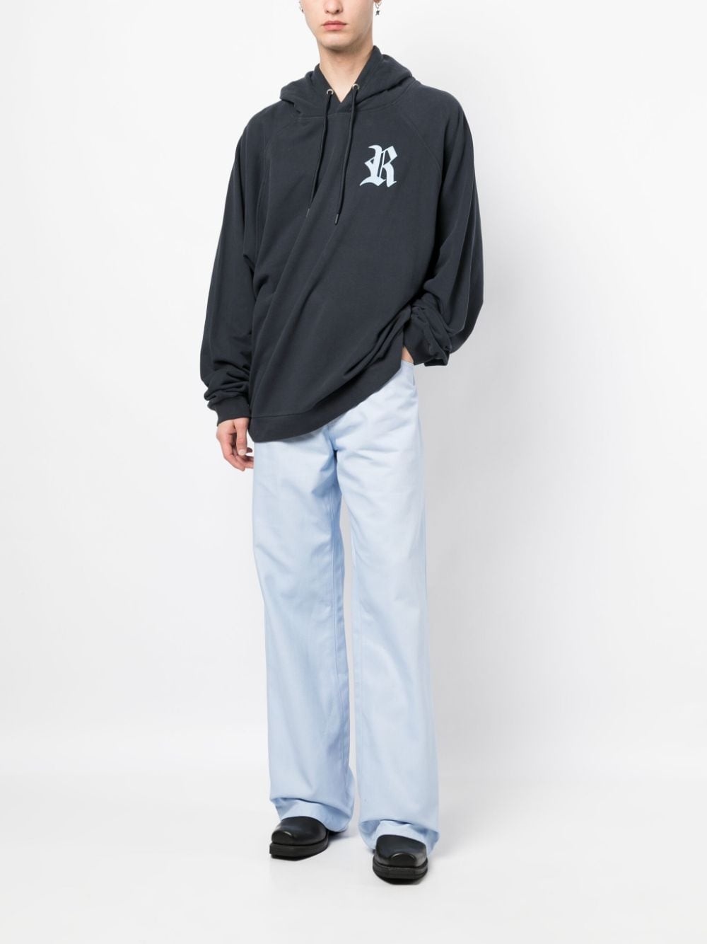 Raf Simons logo-embroidered cotton hoodie | REVERSIBLE