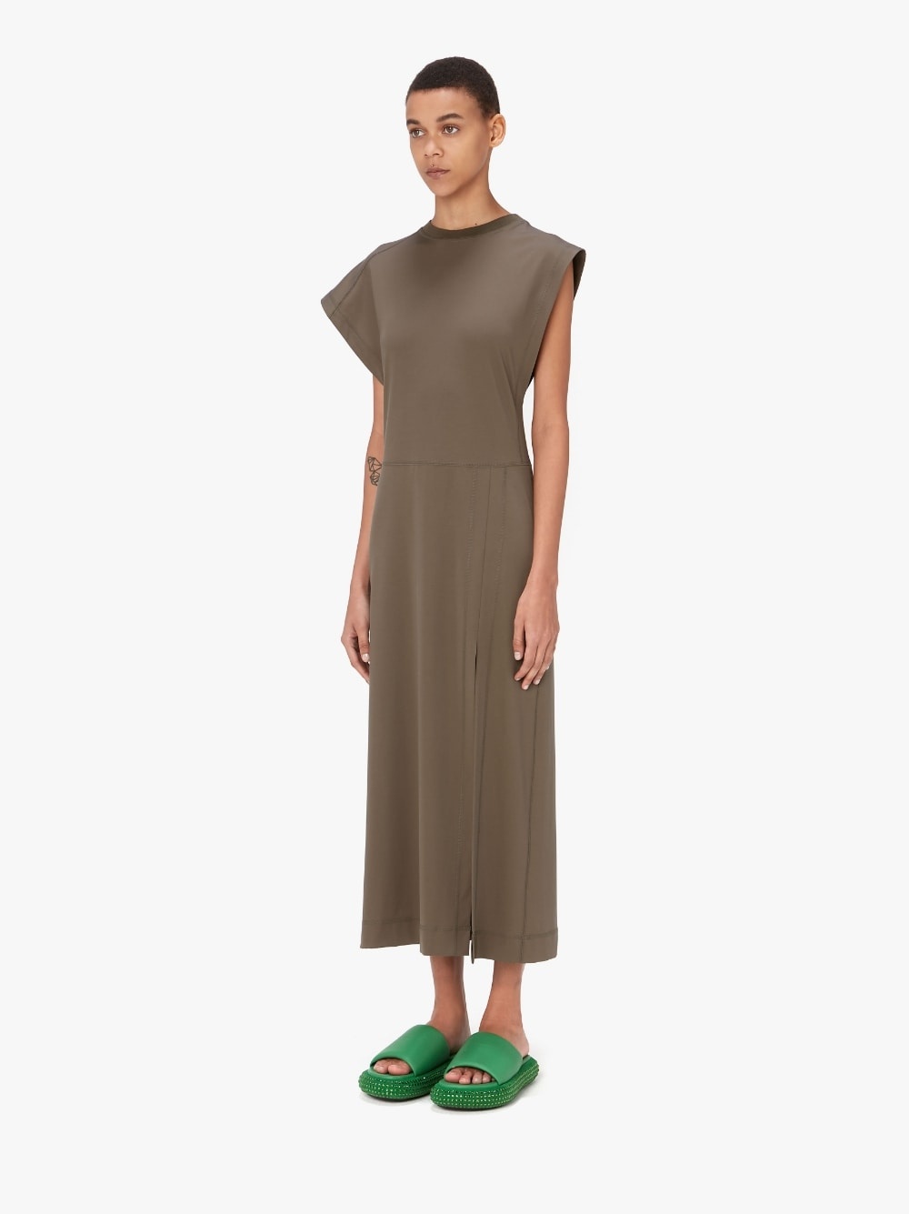 CAP SLEEVE SLIT DRESS - 4