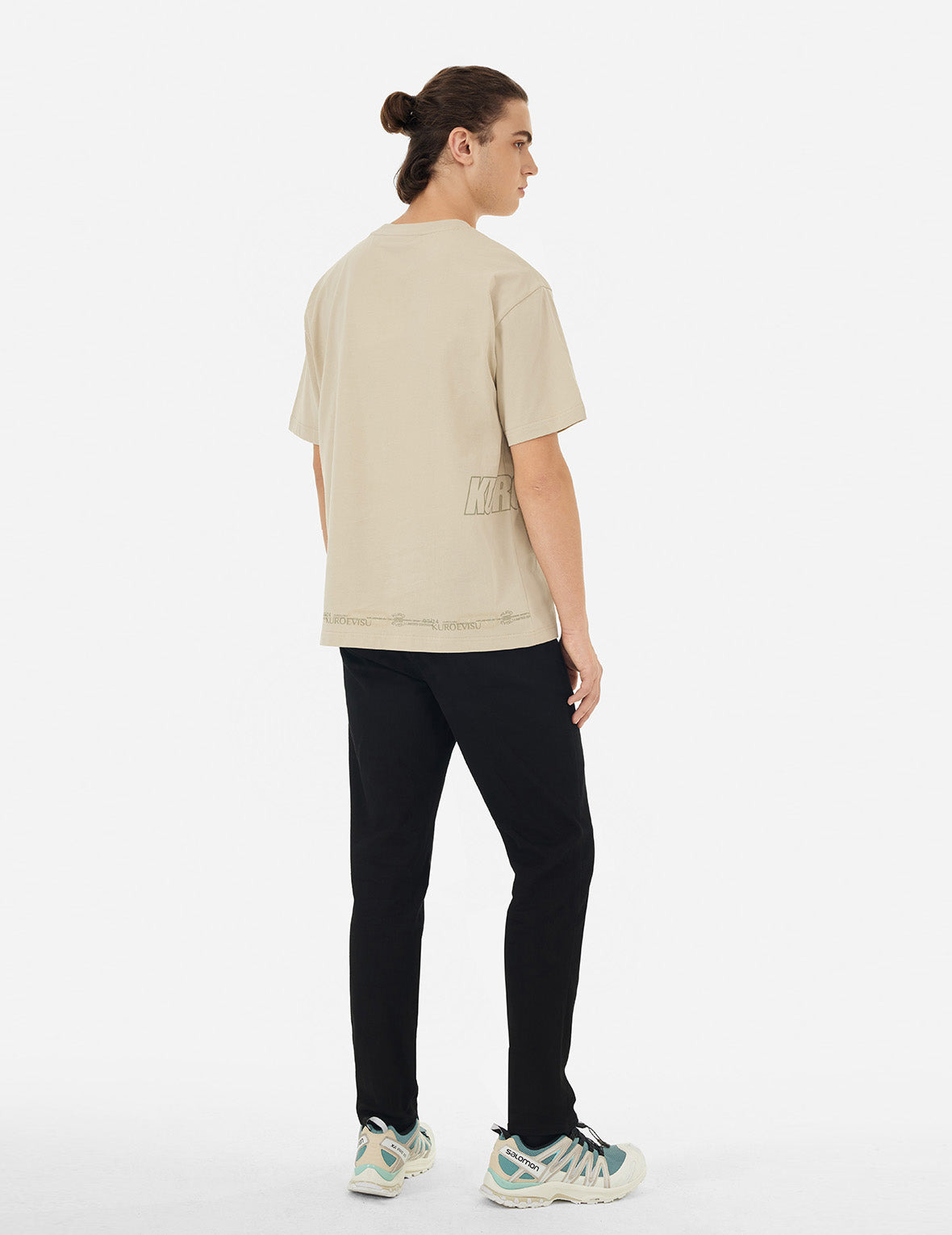 Logo and Slogan Print Fashion Fit T-Shirt - 4