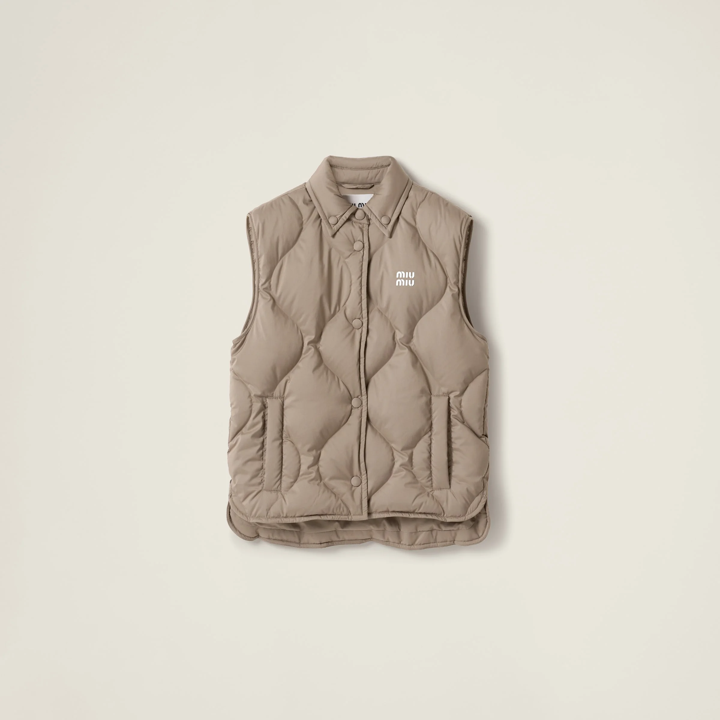 Technical pongee down vest - 1