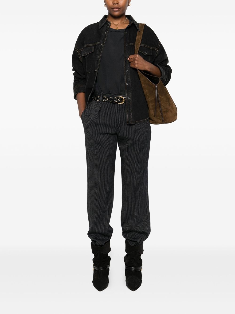 pinstripe pleated trousers - 2
