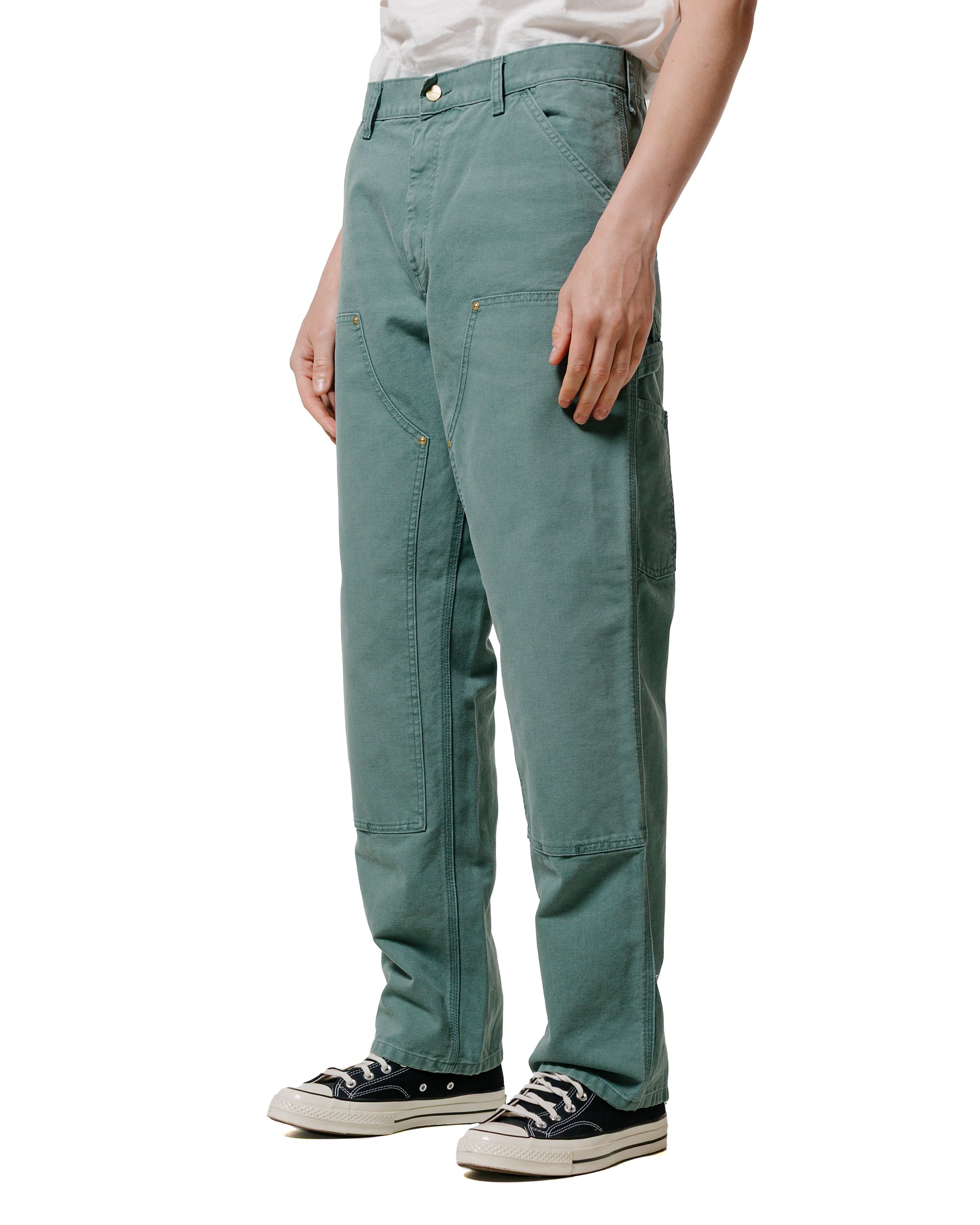 Carhartt W.I.P. Double Knee Pant Canvas Silver Pine Stone Canvas - 2