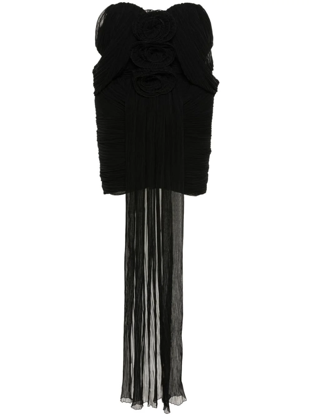 off-shoulder plissé mini dress - 1