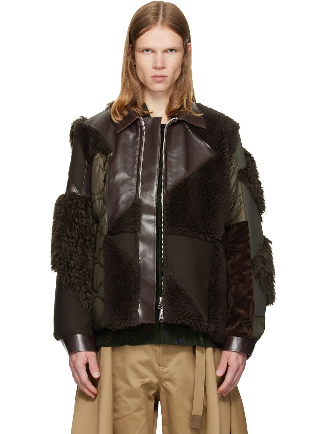 Brown & Khaki A.P.C. Edition Quilts Blouson Jacket - 1