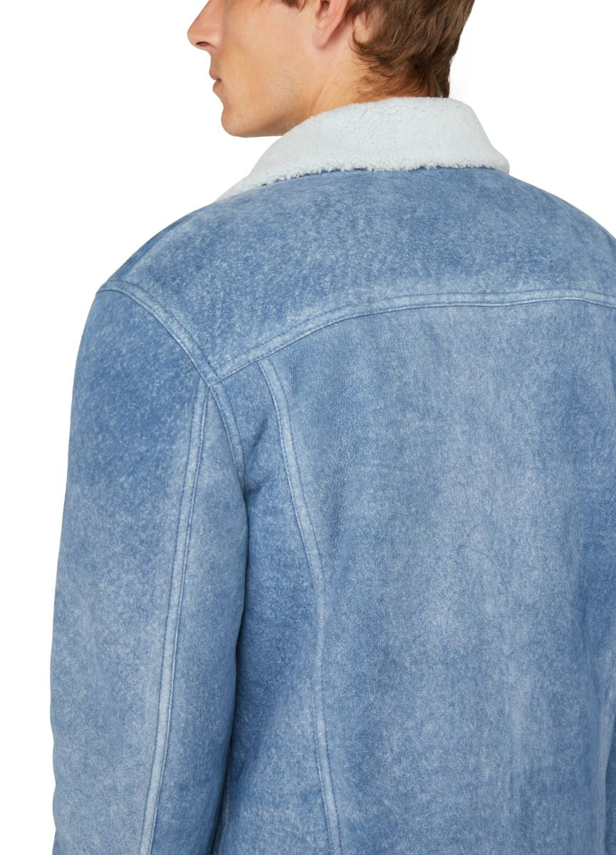 Denim jacket with shearling collar - 5