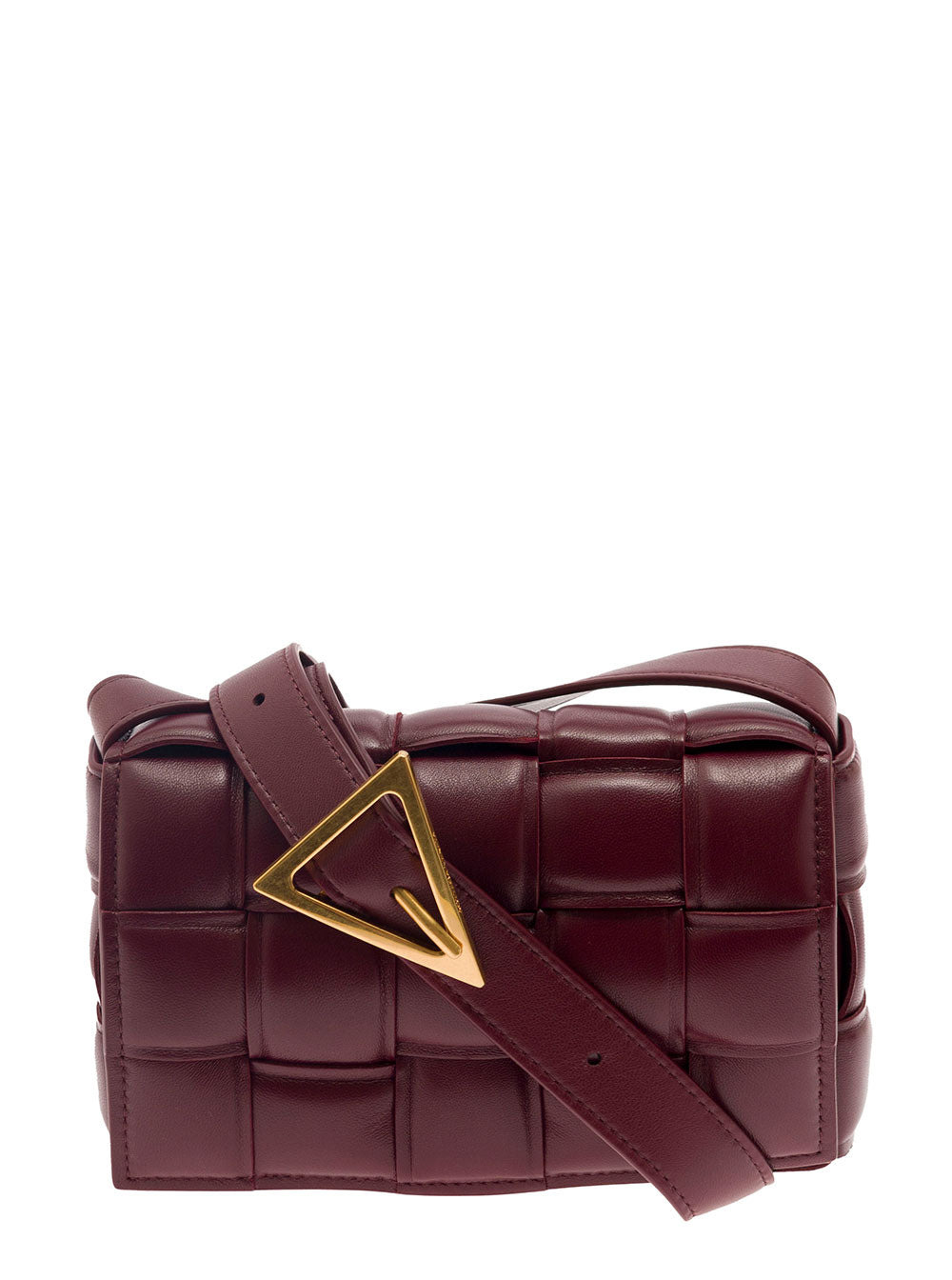 Bottega Veneta Women 'Small Padded Cassette'  Bordeaux Crossbody Bag In Intreccio Nappa Leather Woma - 1