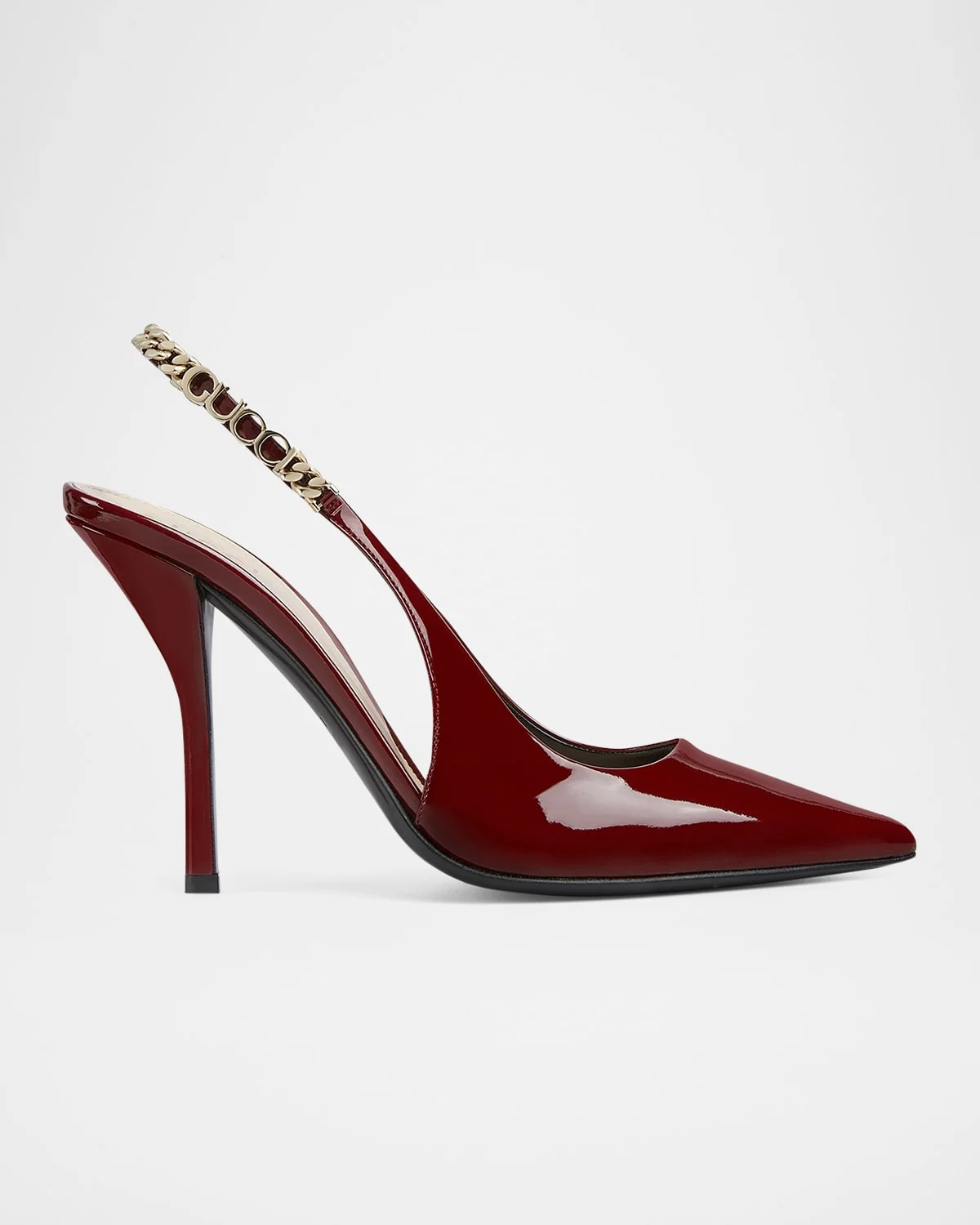 Signoria Patent Chain Slingback Pumps - 1
