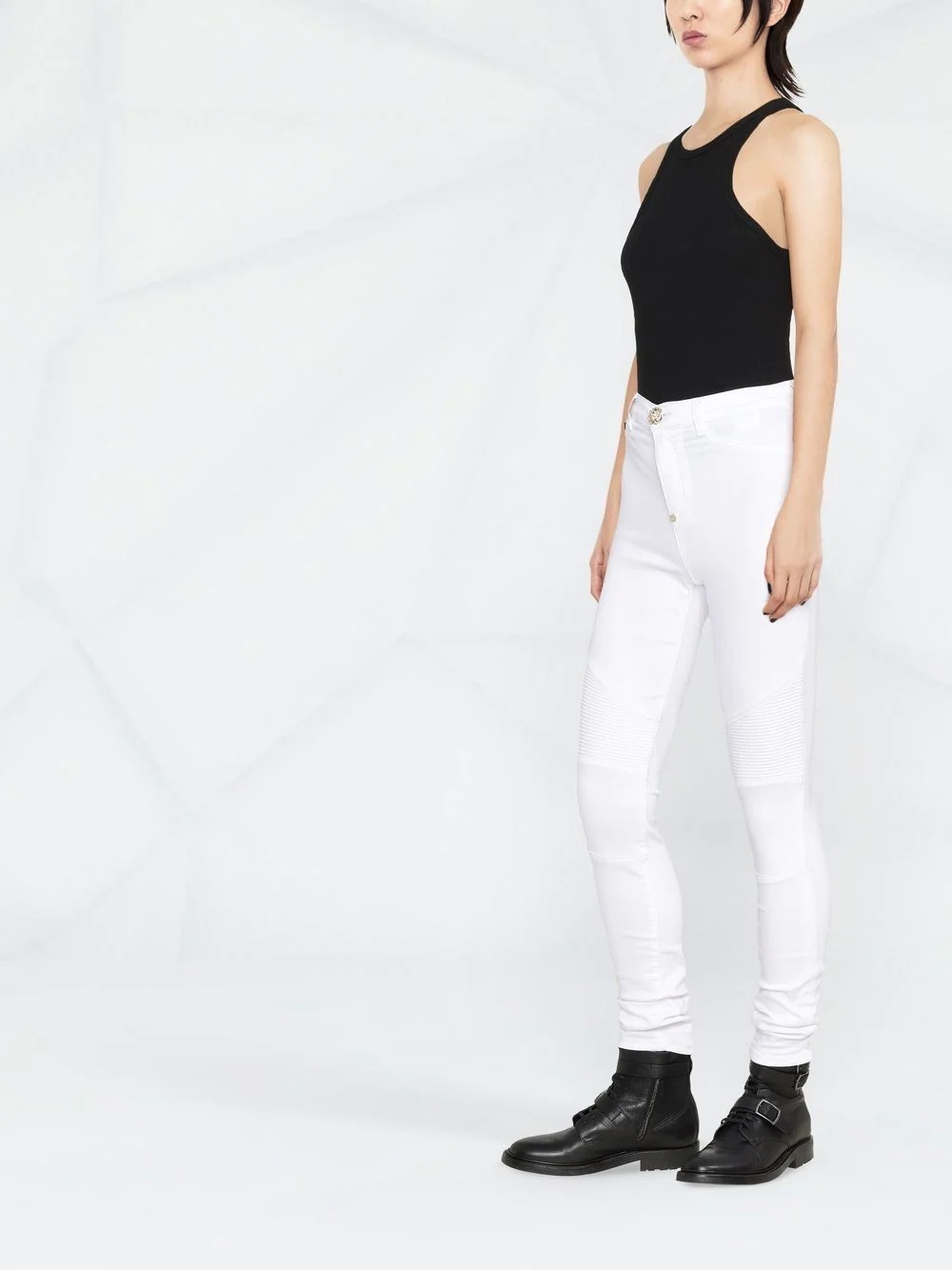 Biker high-waisted skinny jeans - 3