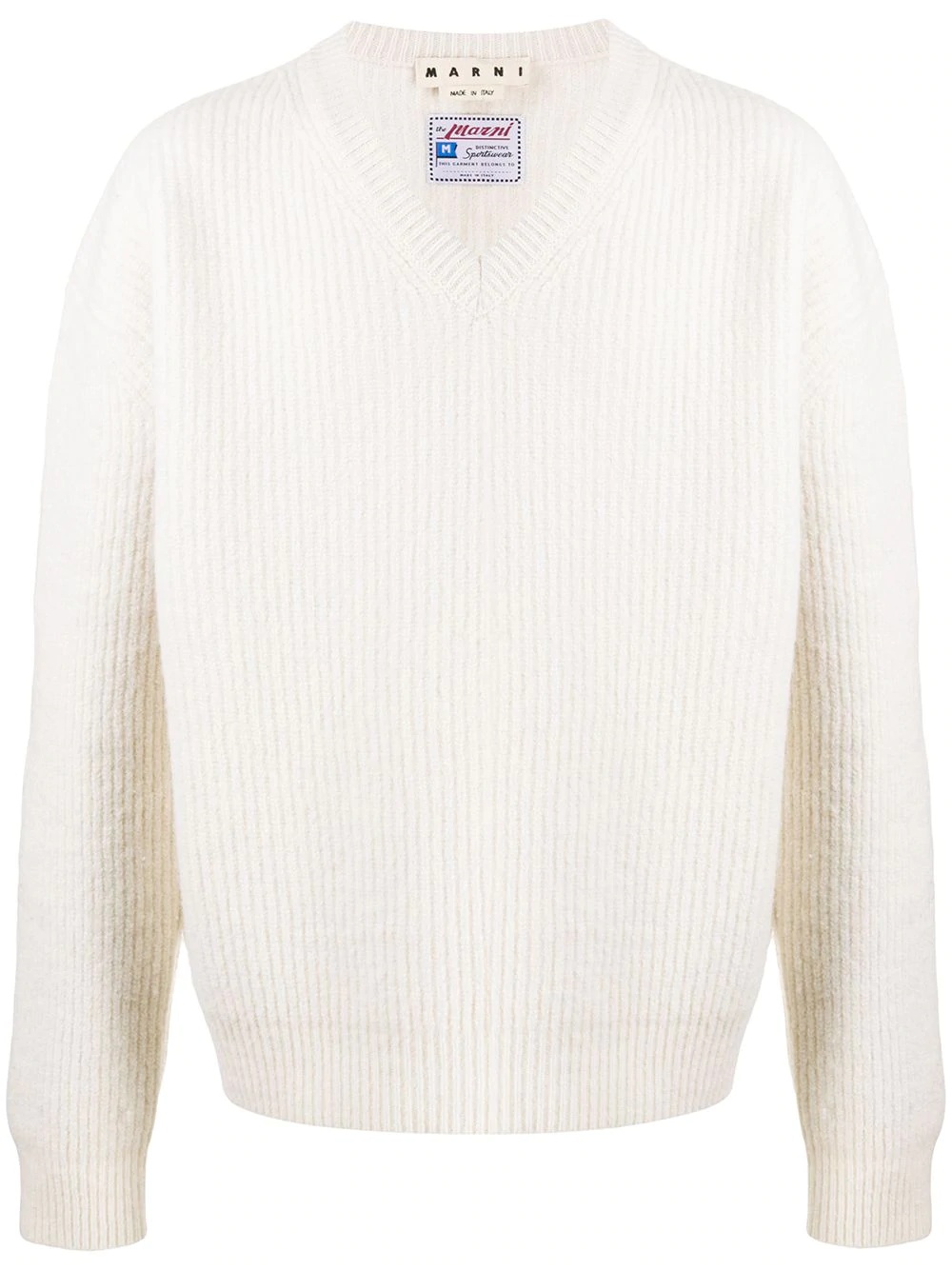 ribbed knit v-neck jumper - 1