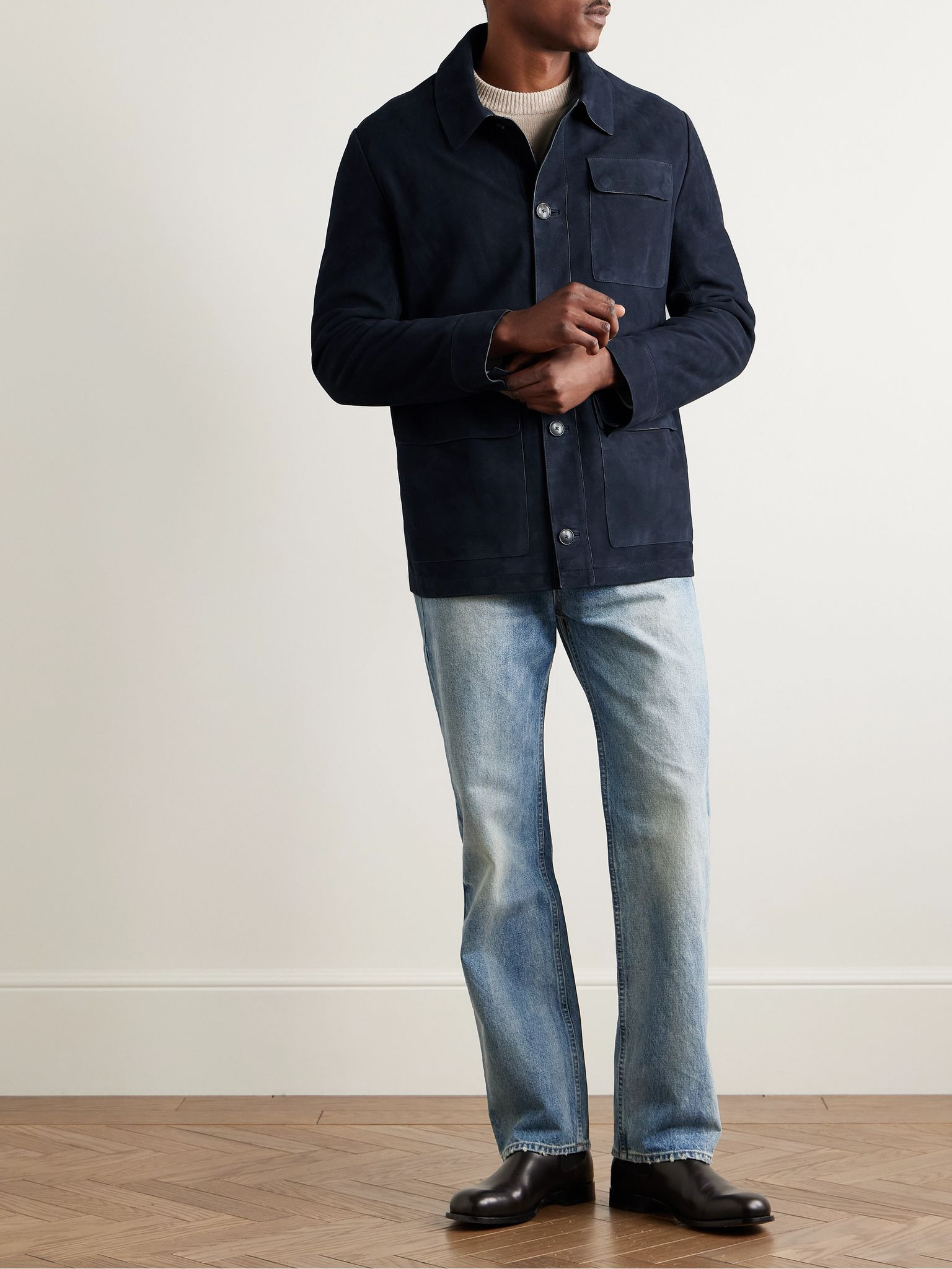 Suede Shirt Jacket Midnight blue - 2