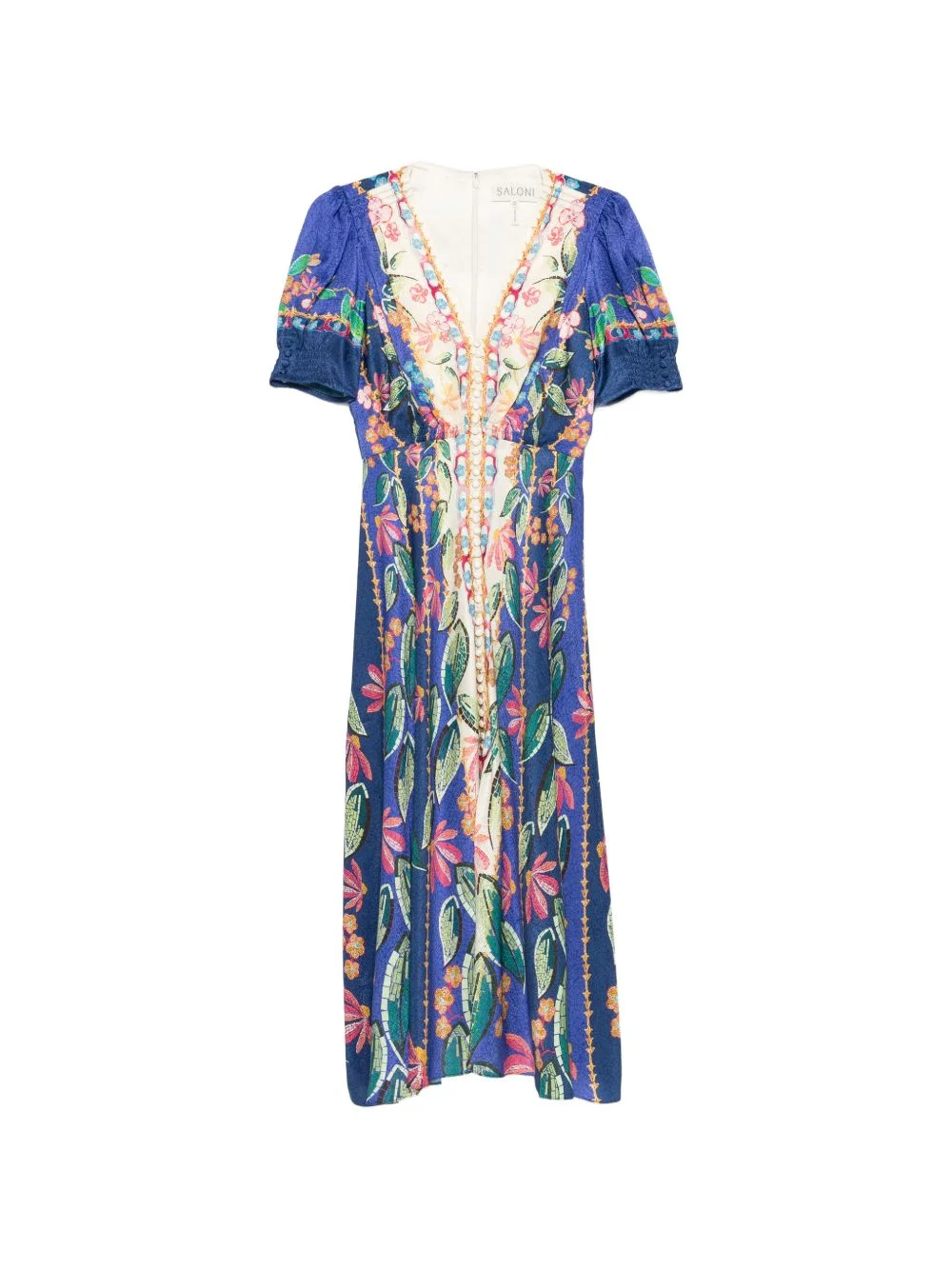 Lea floral V-neck midi dress - 1