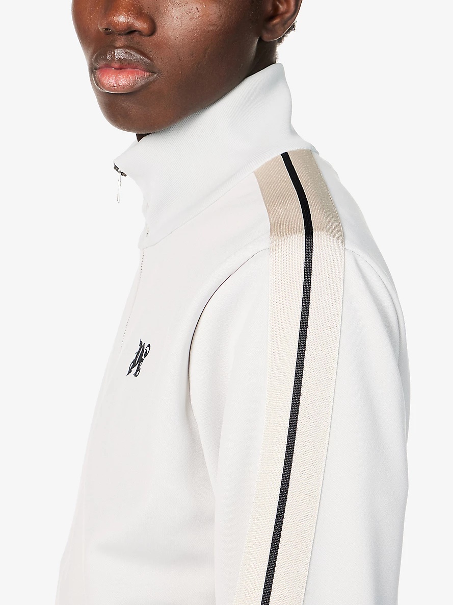 Monogram brand-embroidered jersey jacket - 6