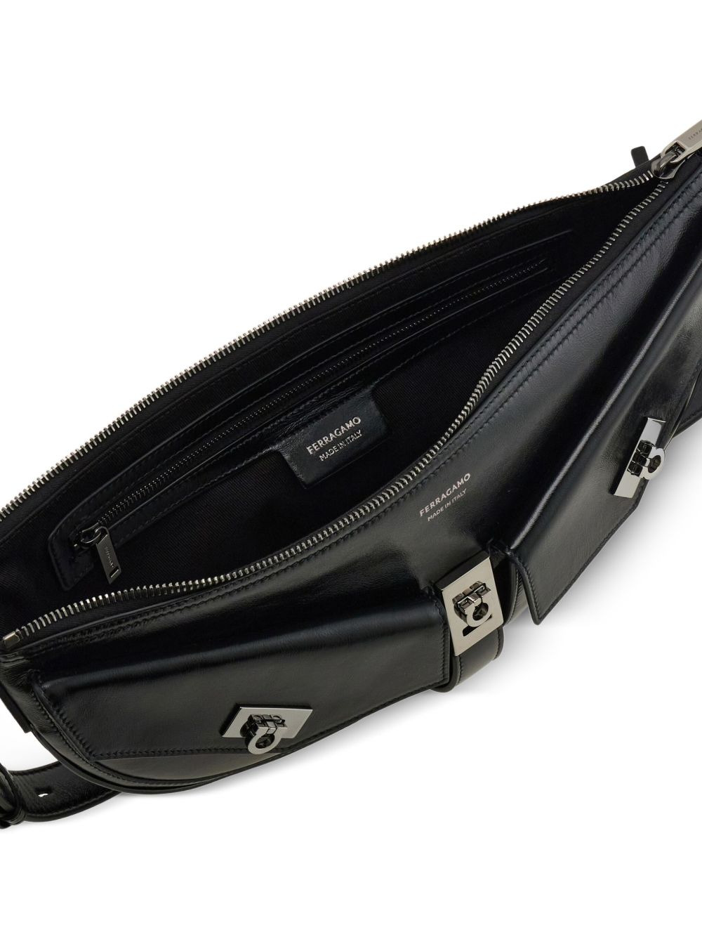 small gancio-embellished curved shoulder bag - 5