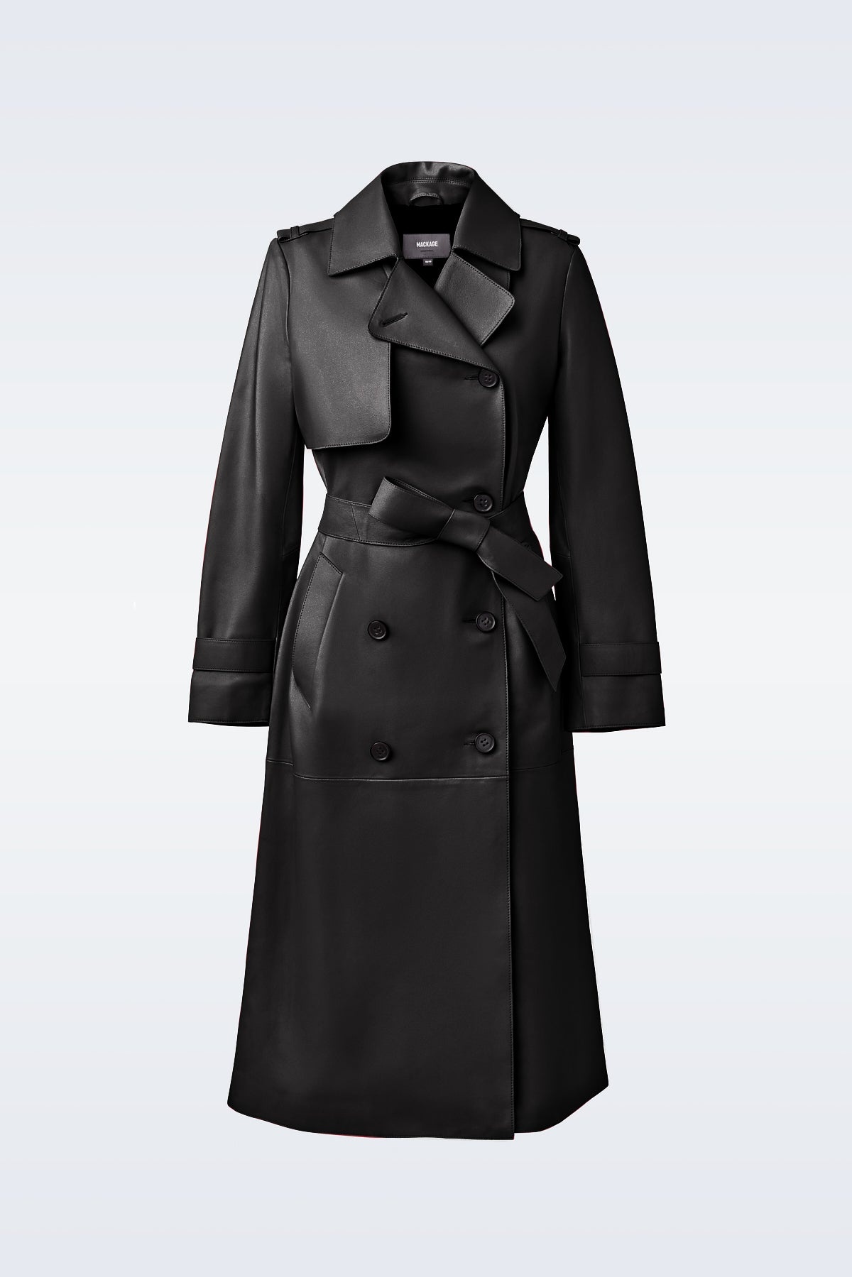 GAEL (R) Leather trench coat with belt - 1