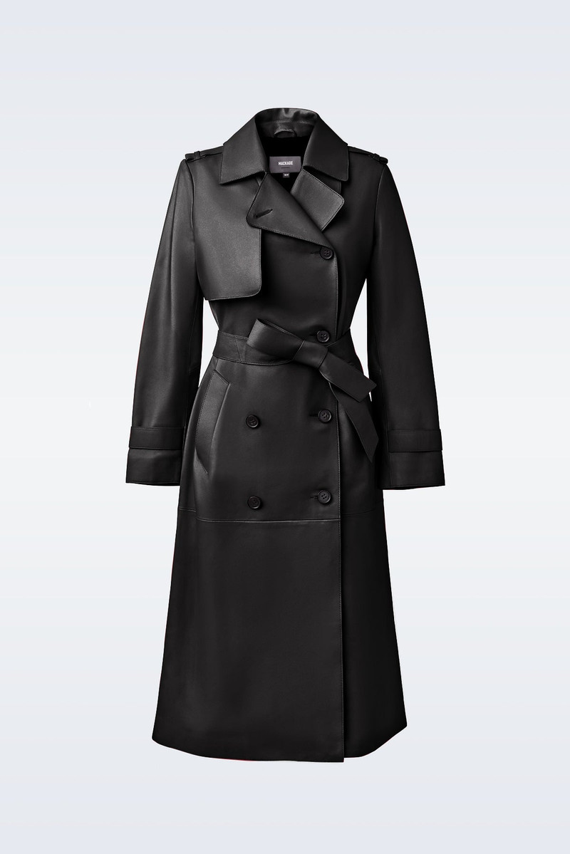 GAEL (R) Leather trench coat with belt 1