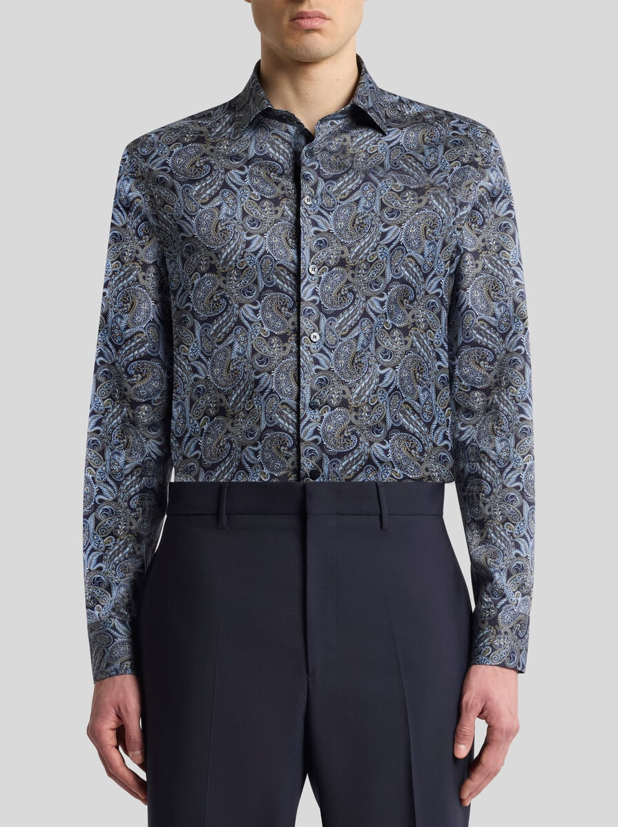 COTTON SHIRT WITH PAISLEY PRINT - 2