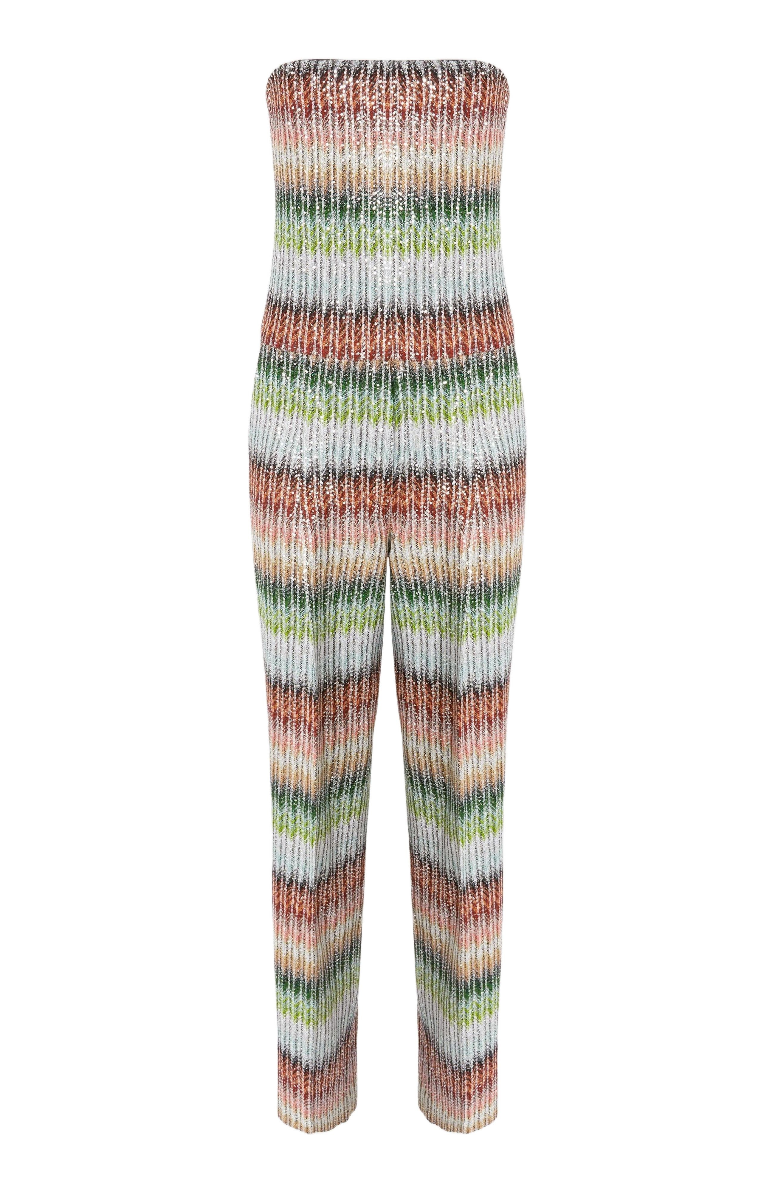 Missoni Long Bustier Jumpsuit In Gradient Zigzag Knit With Sequins in Multicoloured at Nordstrom - 2