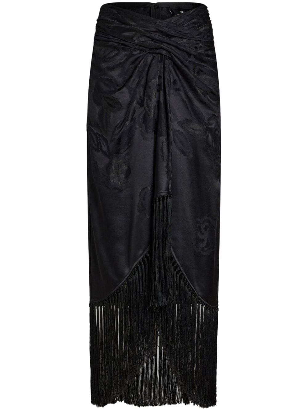 fringed jacquard maxi skirt - 1