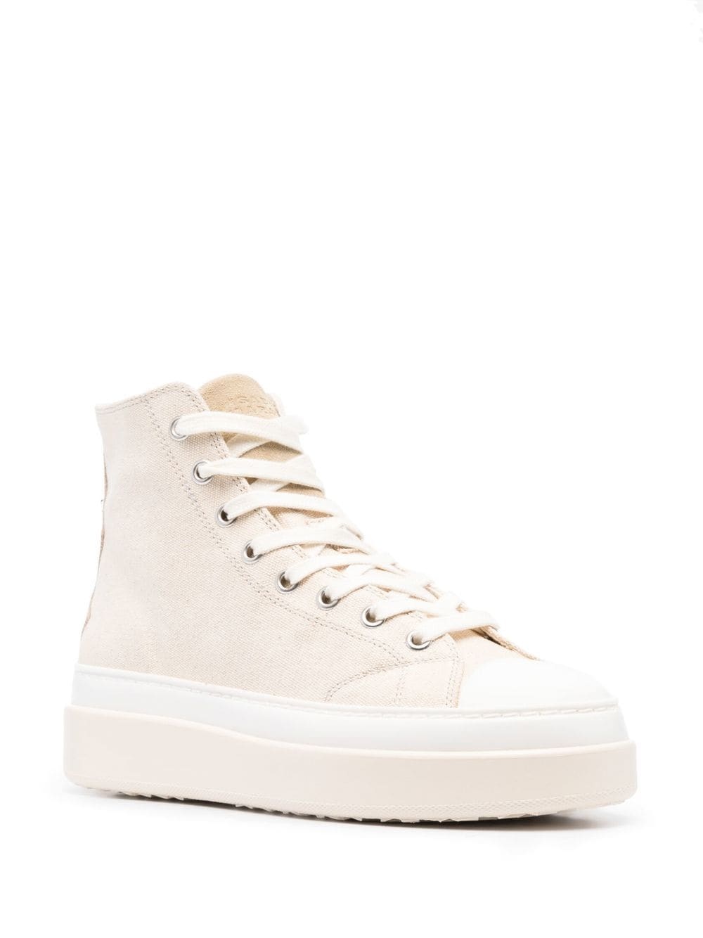 lace-up high-top sneakers - 2