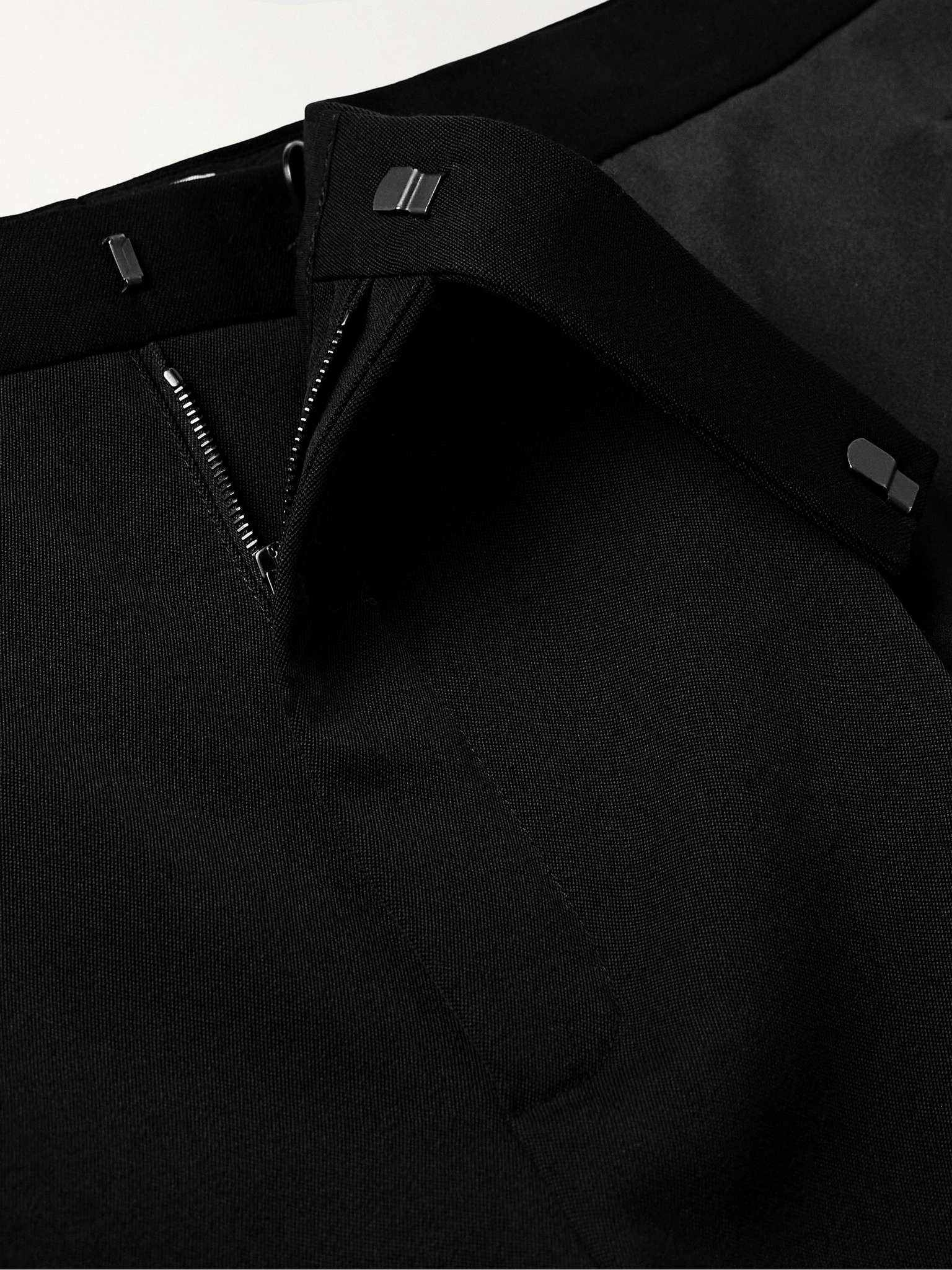 Wide-Leg Pleated Panelled Wool-Twill and Satin Tuxedo Trousers - 5