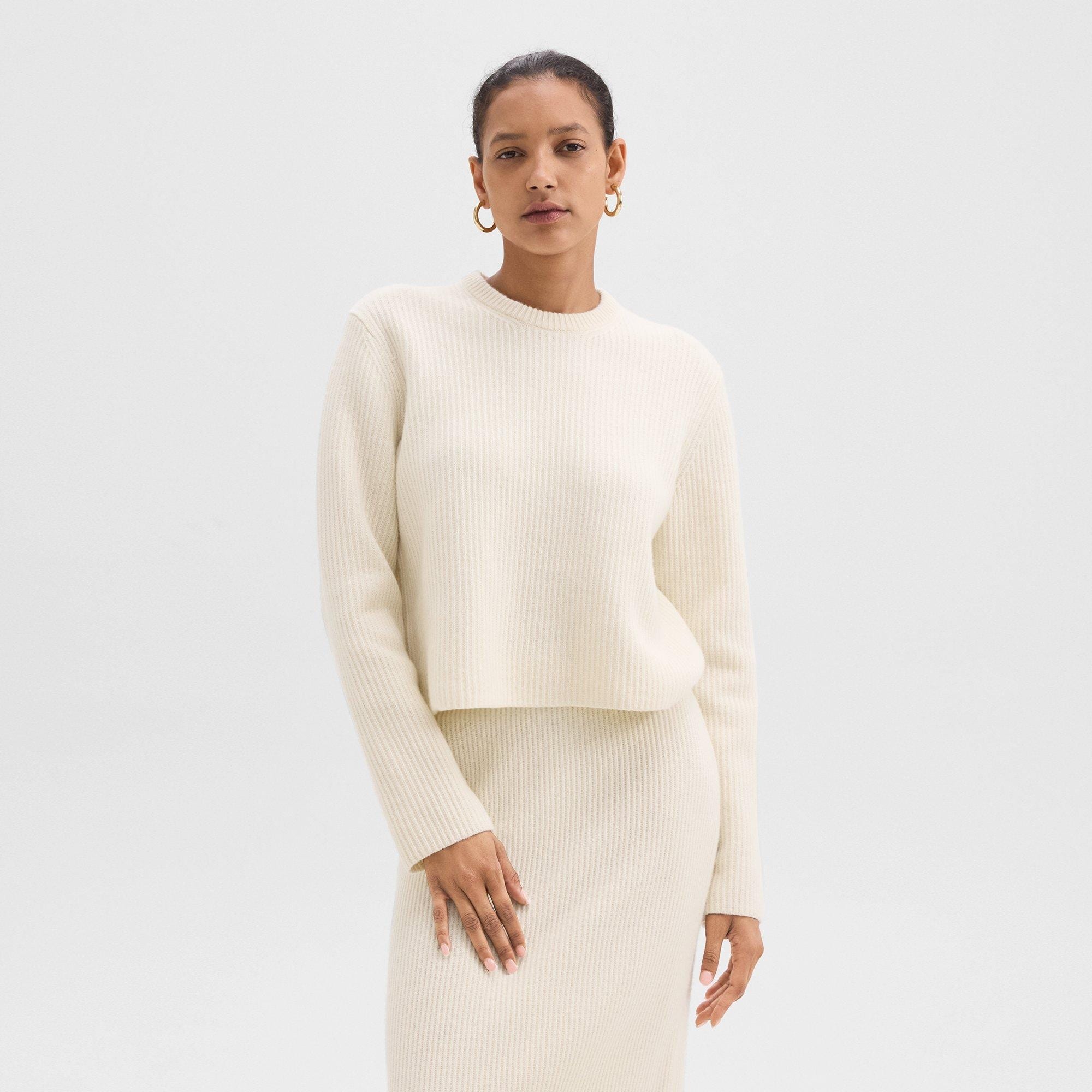 Crewneck Sweater in Felted Wool-Cashmere - 2