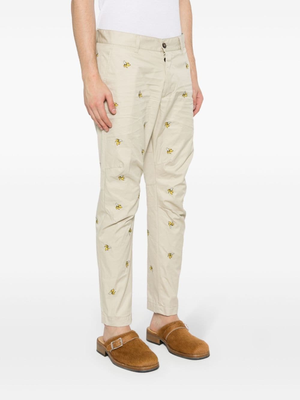 Embroidered Fruits chino pants - 3
