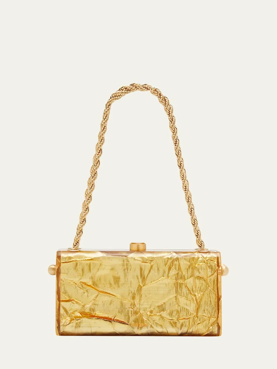 Hajar Crinkled Acrylic Chain Shoulder Bag - 1
