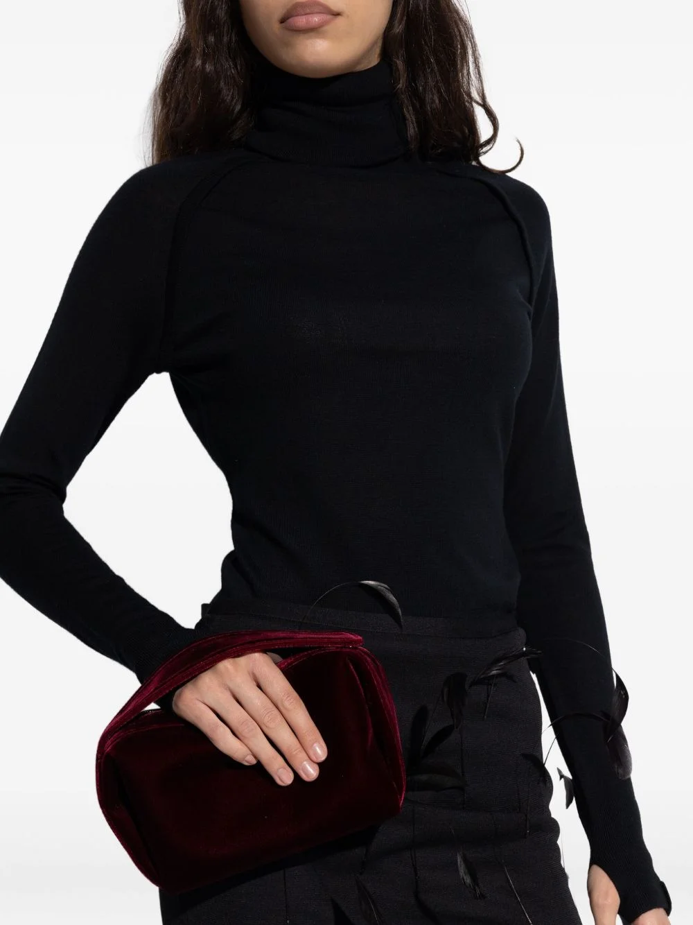 Ara velvet-effect zip clutch Bag - 1