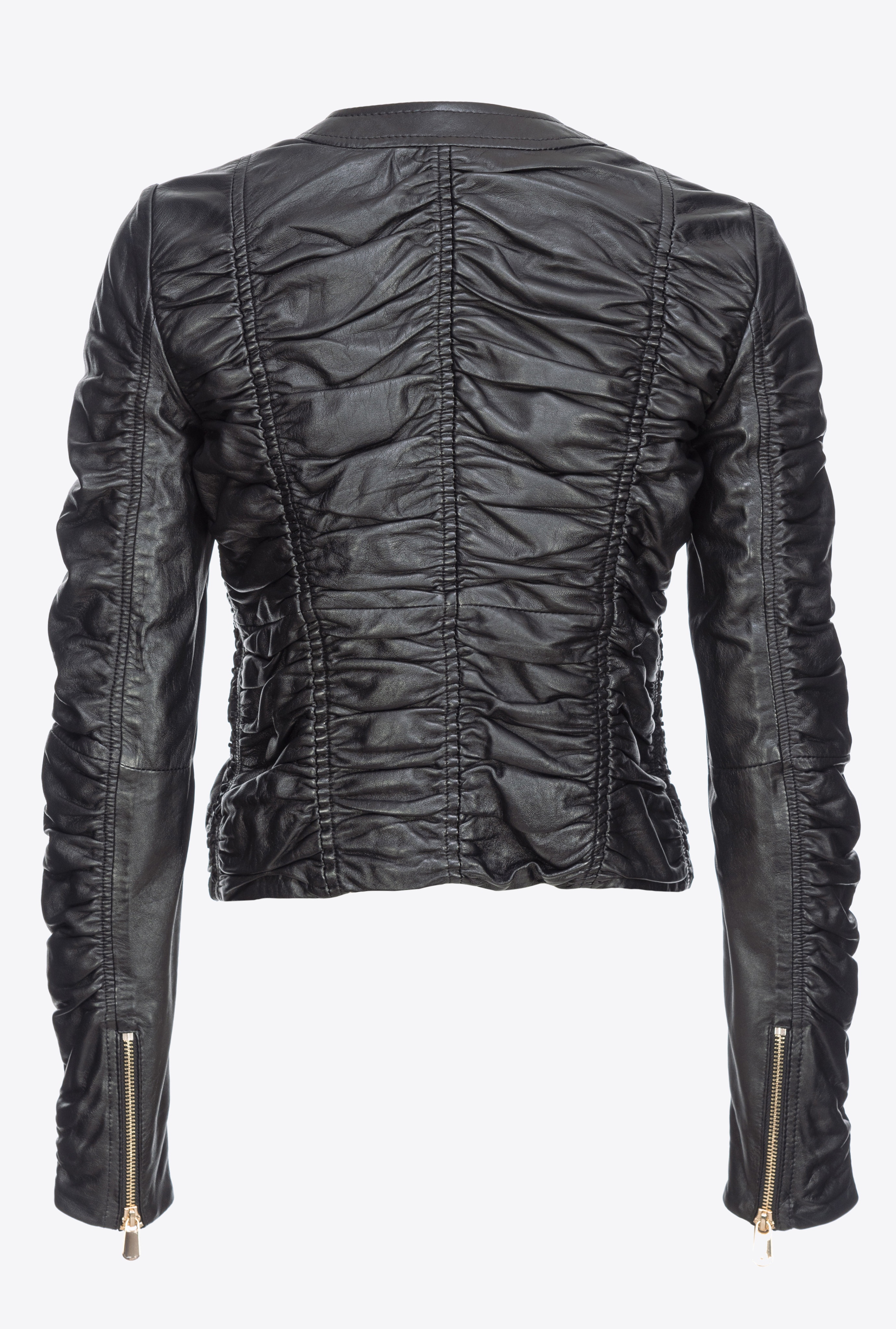 GATHERED NAPPA LEATHER JACKET - 6