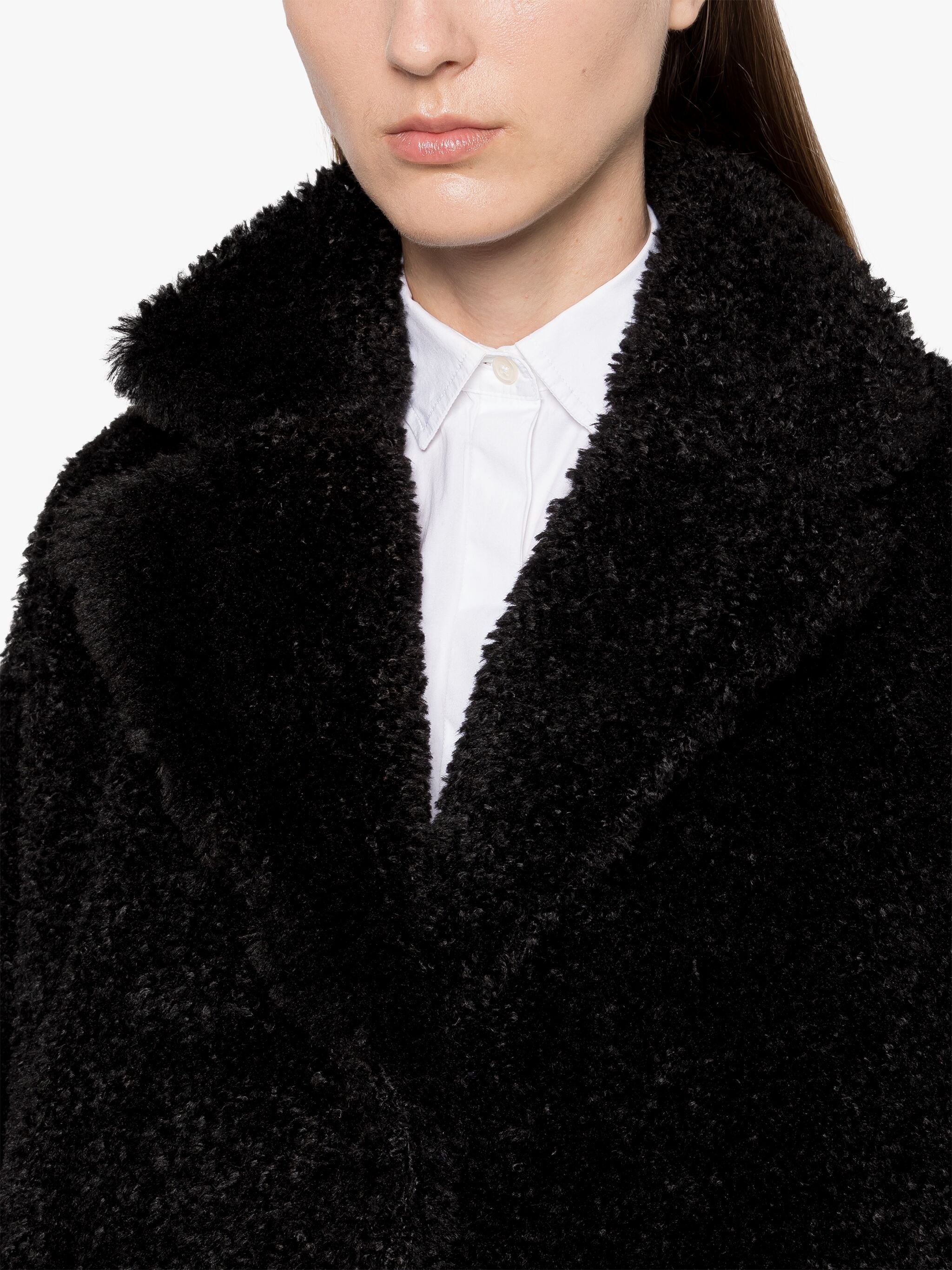 HUMBIE CHESTER BLACK ECO FUR COCOON COAT - 5