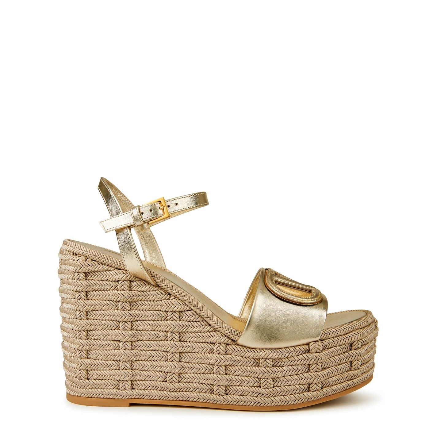 V-LOGO CUT-OUT WEDGE SANDAL - 1