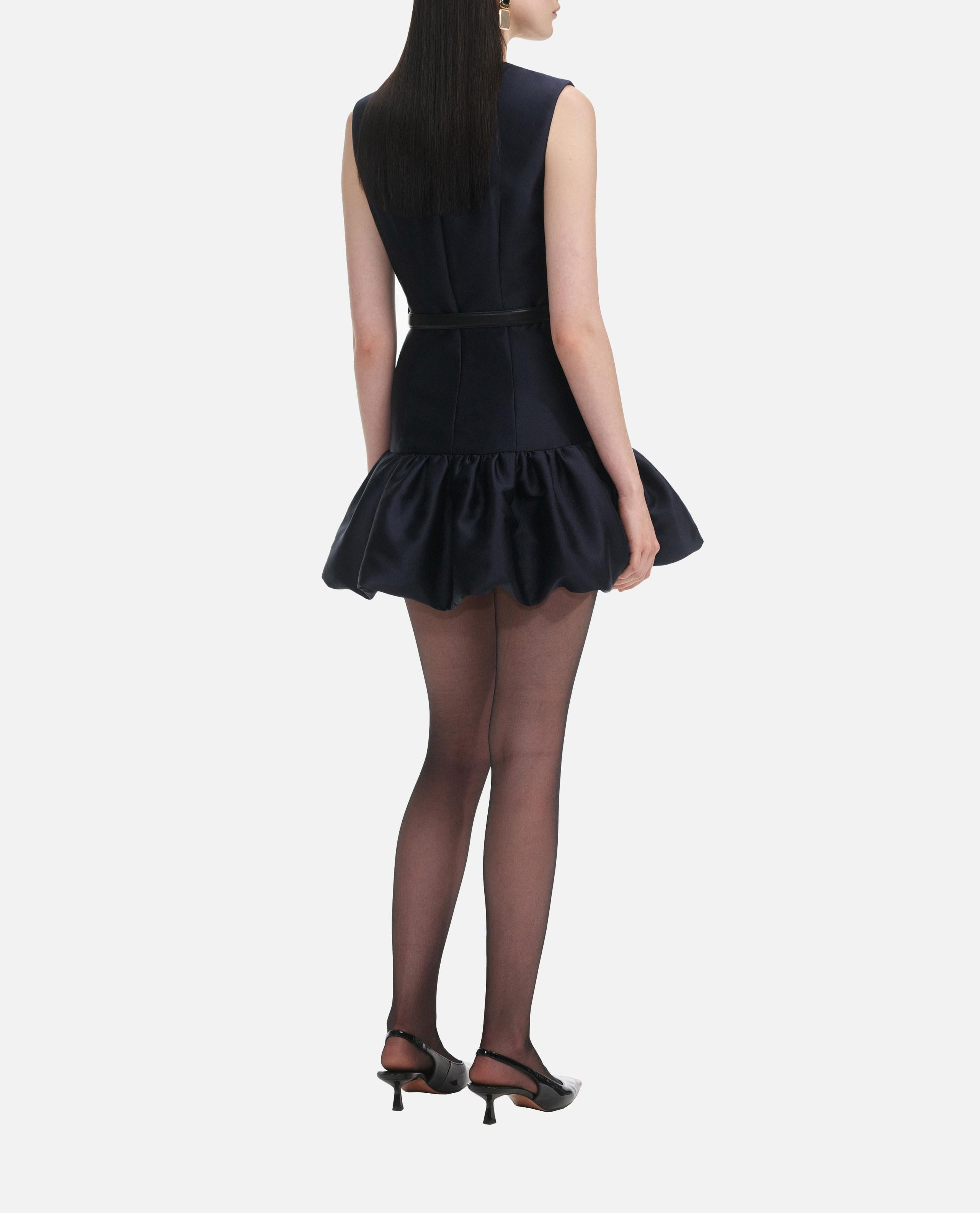 NAVY TAFFETA MINI DRESS - 4