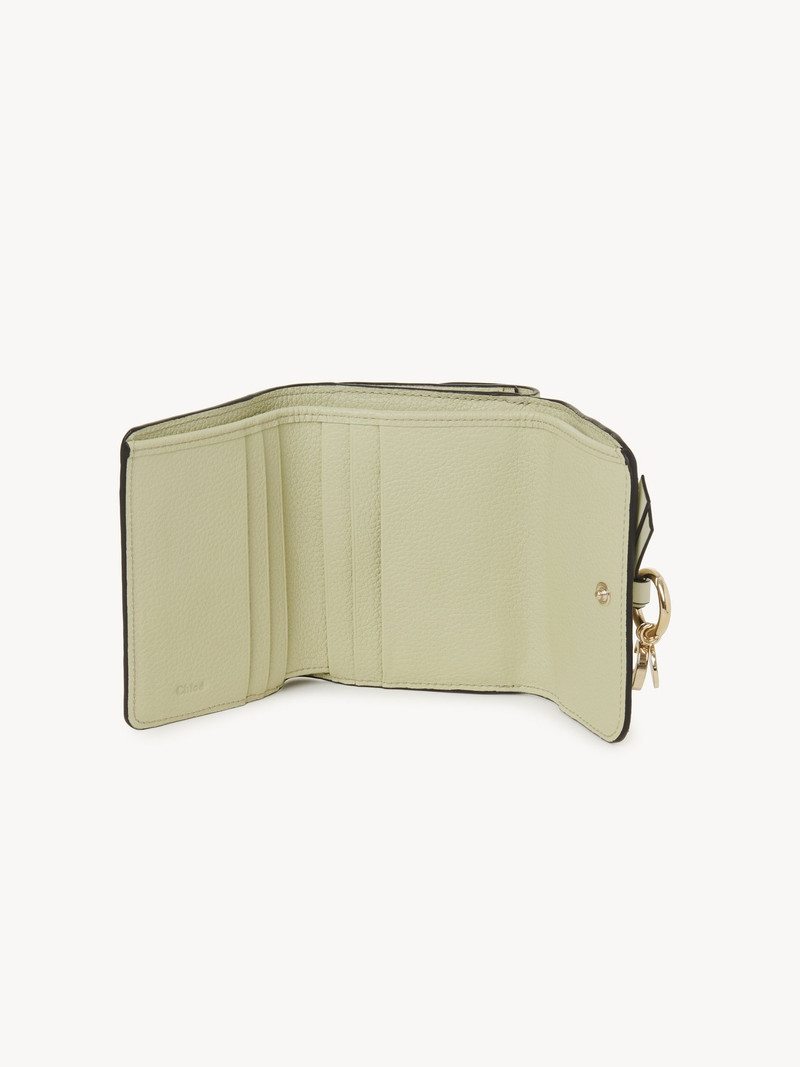 Chloé SMALL ALPHABET TRIFOLD IN GRAINED & SHINY LEATHER outlook