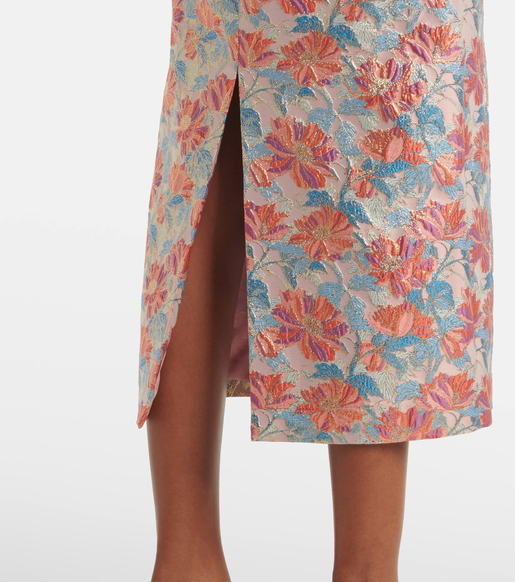 Metallic brocade cocktail dress - 5