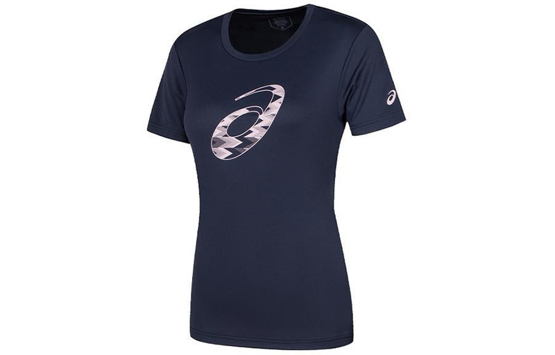 Asics (WMNS) ASICS Spiral Graphic Short Sleeve T-Shirt Asia Sizing 'Midnight' 2032D020-402 outlook