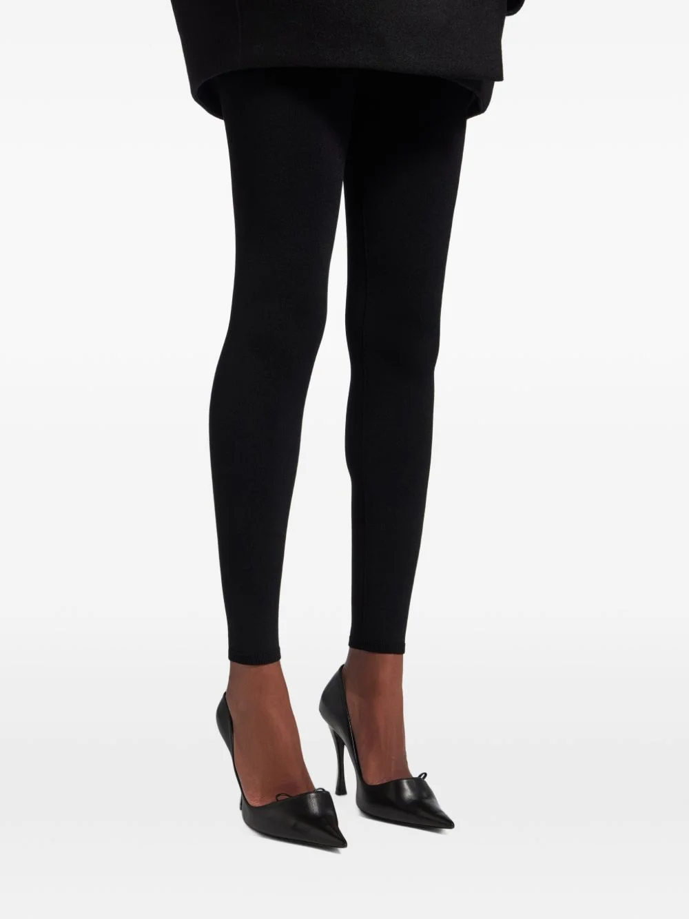 Techwear logo-embroidered knitted leggings - 1