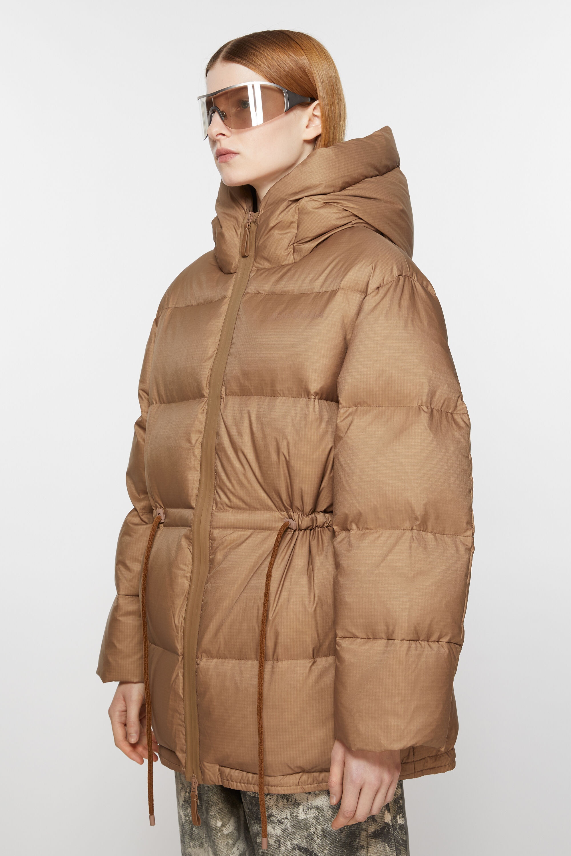 Hooded puffer jacket - Toffee brown - 3