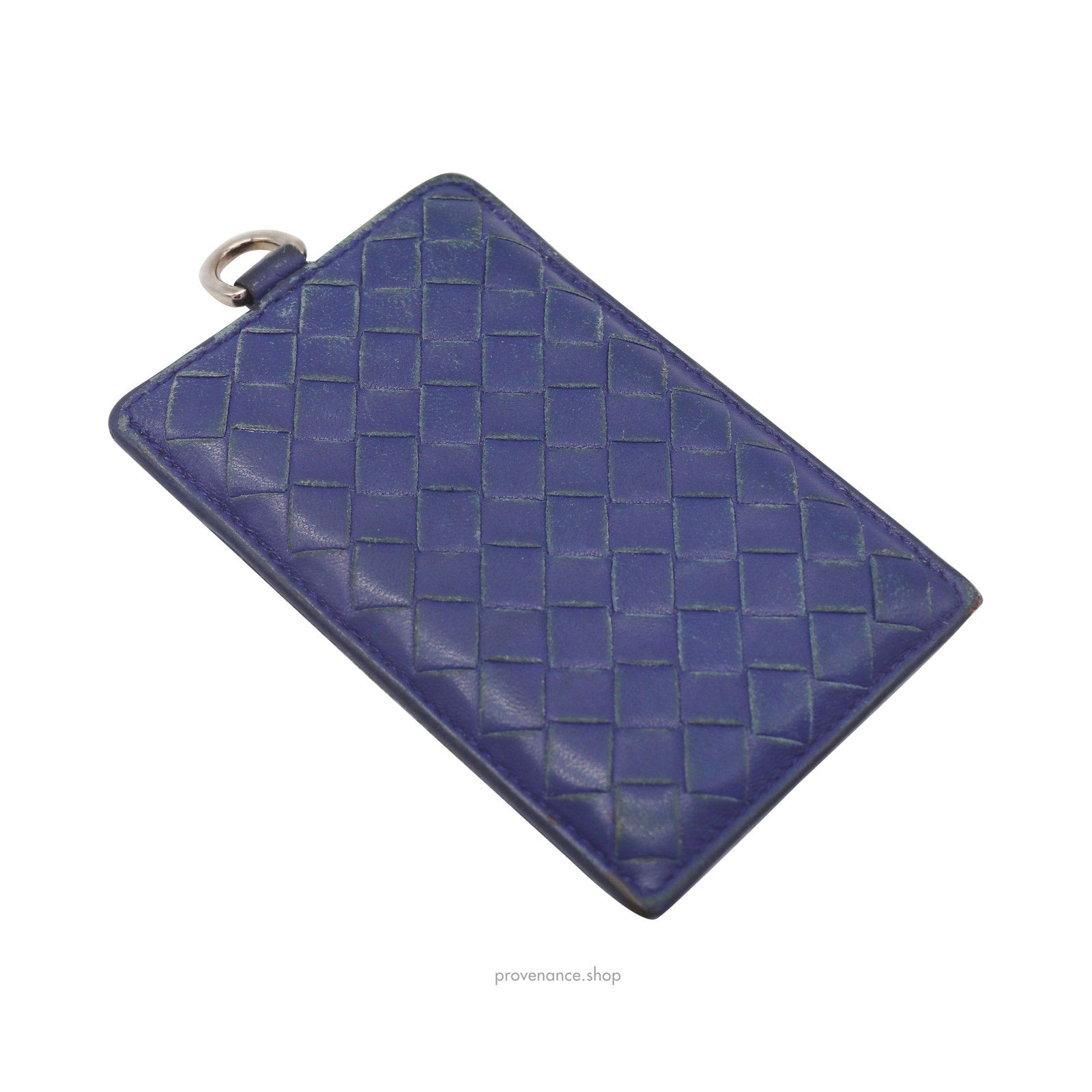 Bottega Veneta ID Card Holder Wallet - Blue Intrecciato Leather - 3