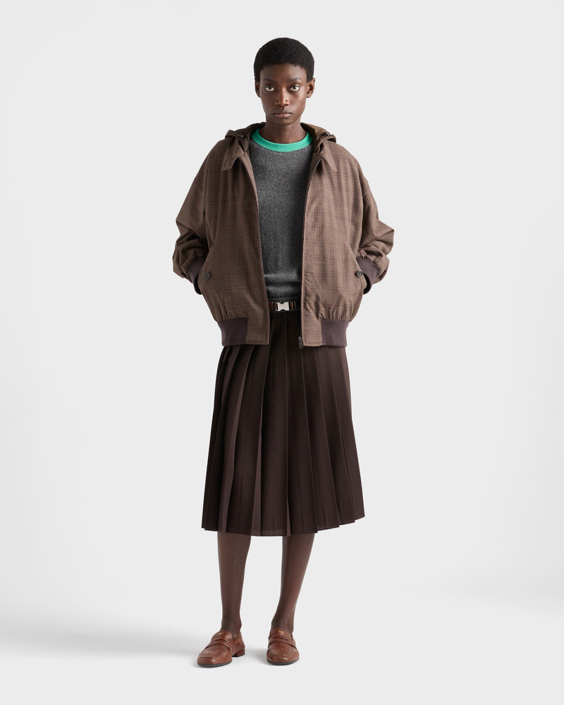 Prada Pleated rush stitch midi skirt outlook