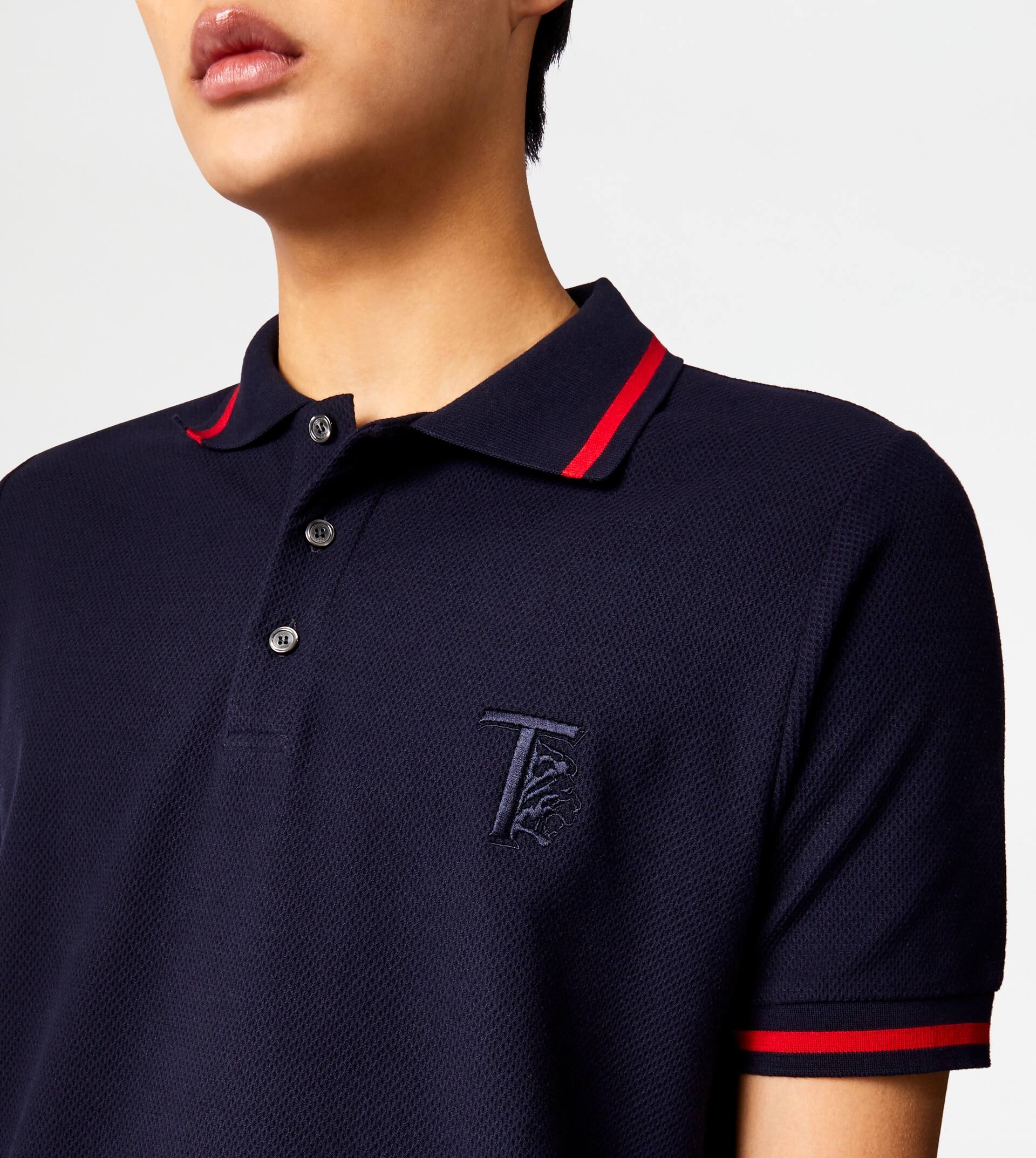 POLO SHIRT IN PIQUET - BLUE - 2