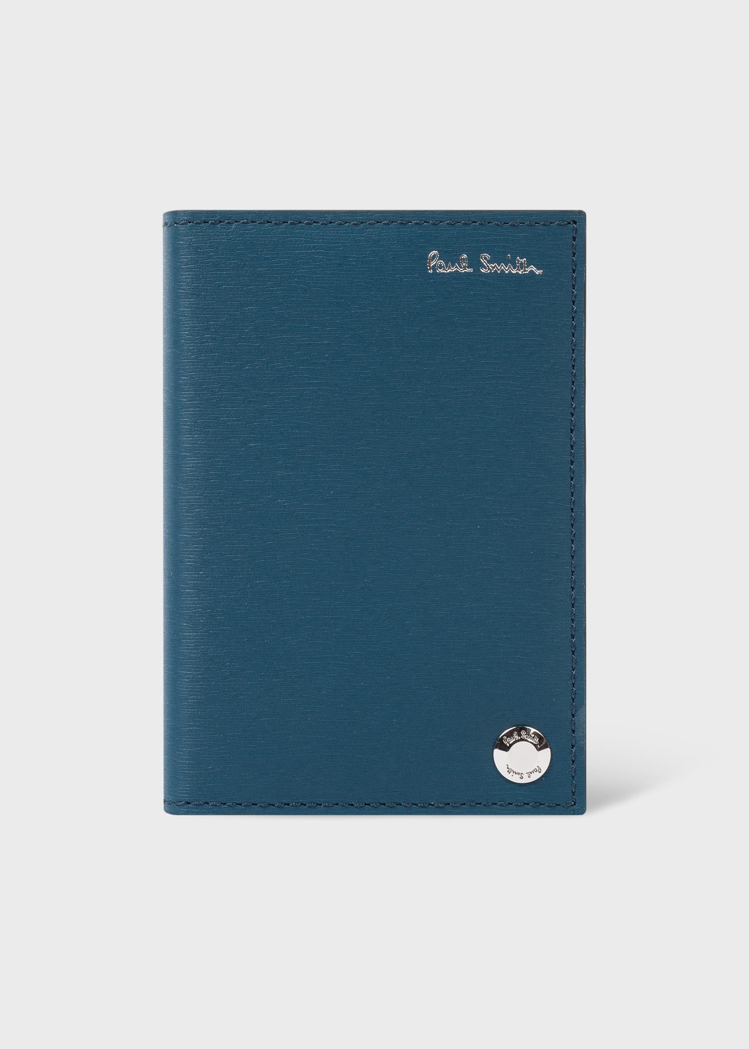 Straw-Grain Leather Pivot Card Holder - 1