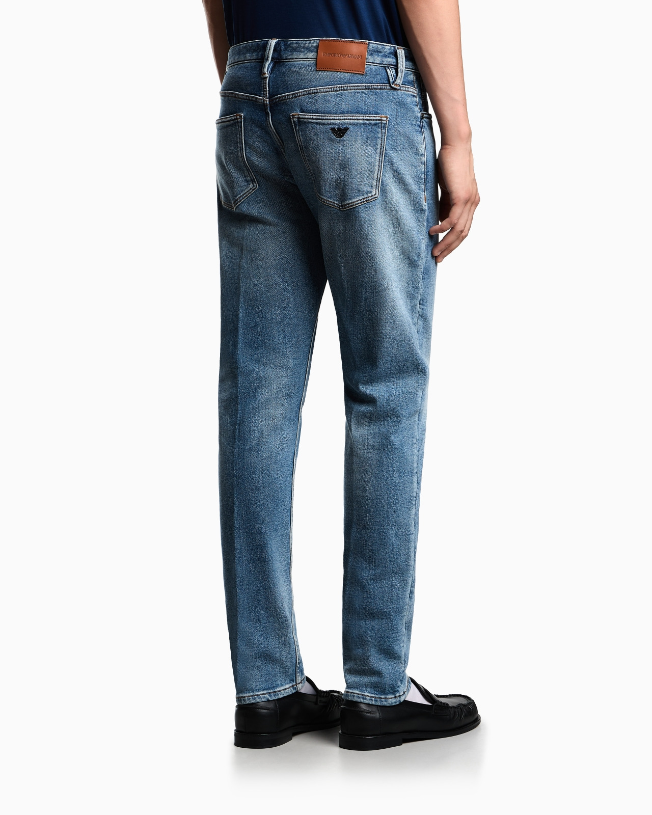 ASV J75 SLIM-FIT JEANS IN STONE-WASHED BRUSHED STRETCH DENIM - 3