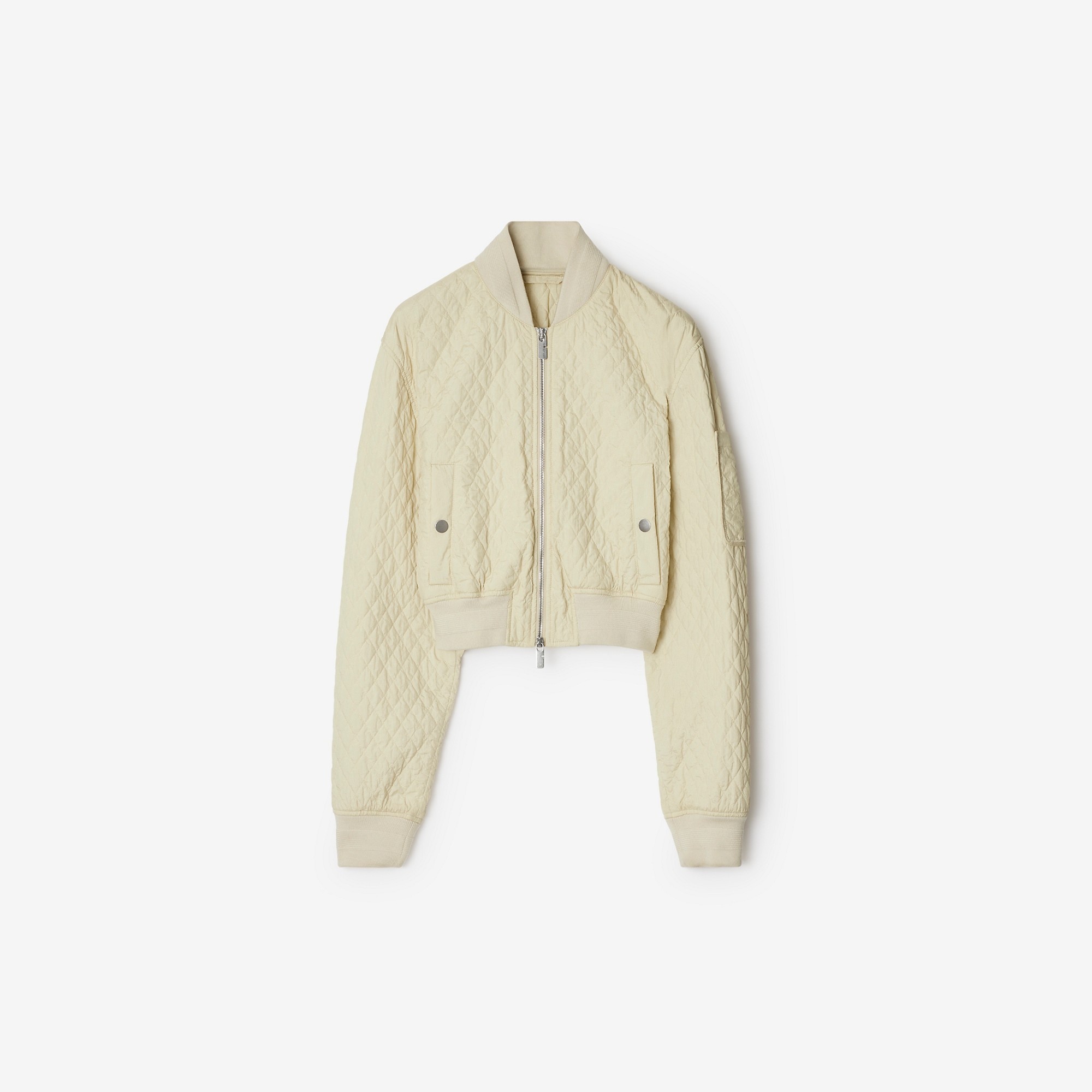 Burberry Cropped Quilted Nylon Bomber Jacket | REVERSIBLE