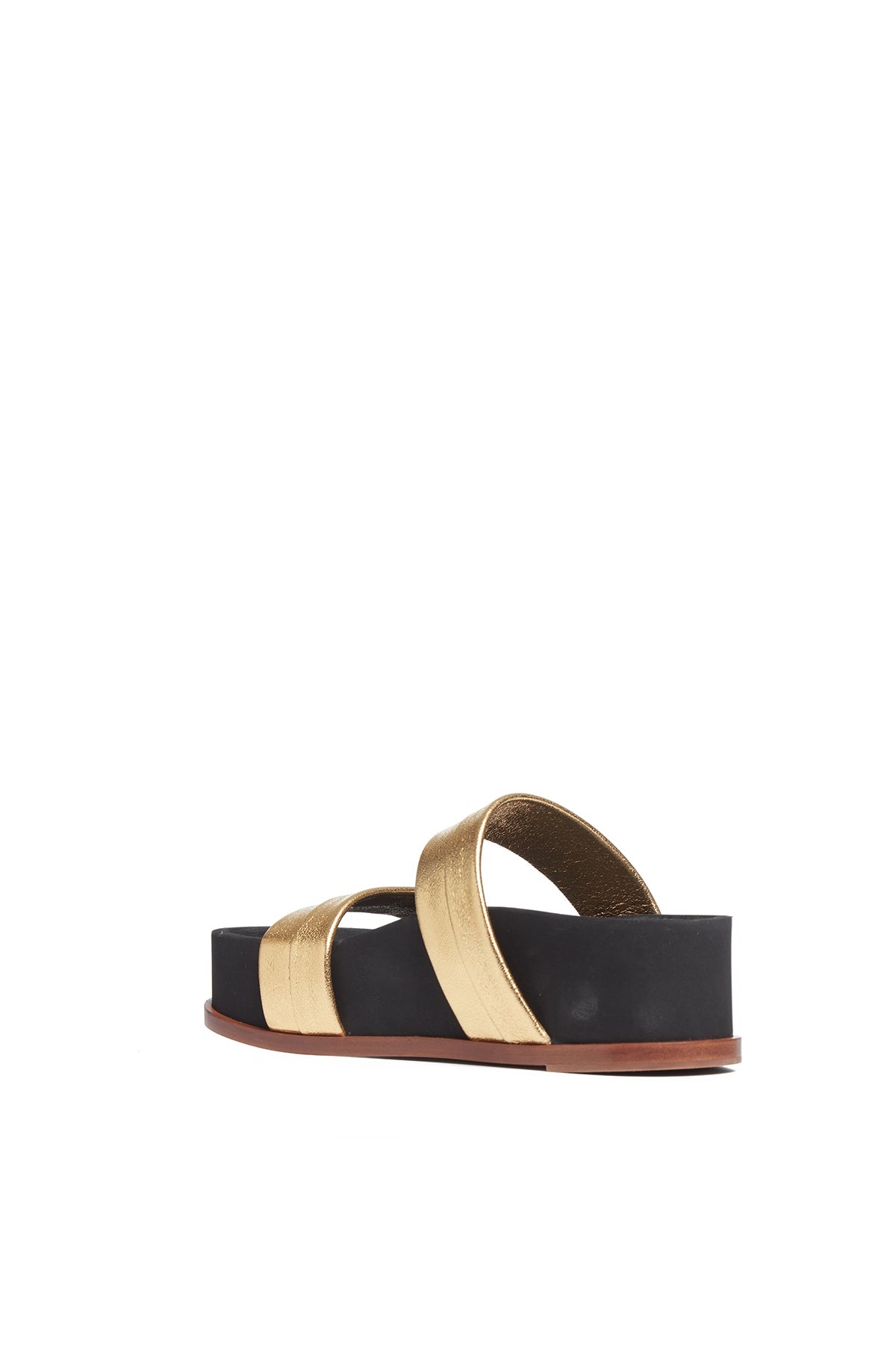 Striker Platform Sandal in Gold Leather - 3